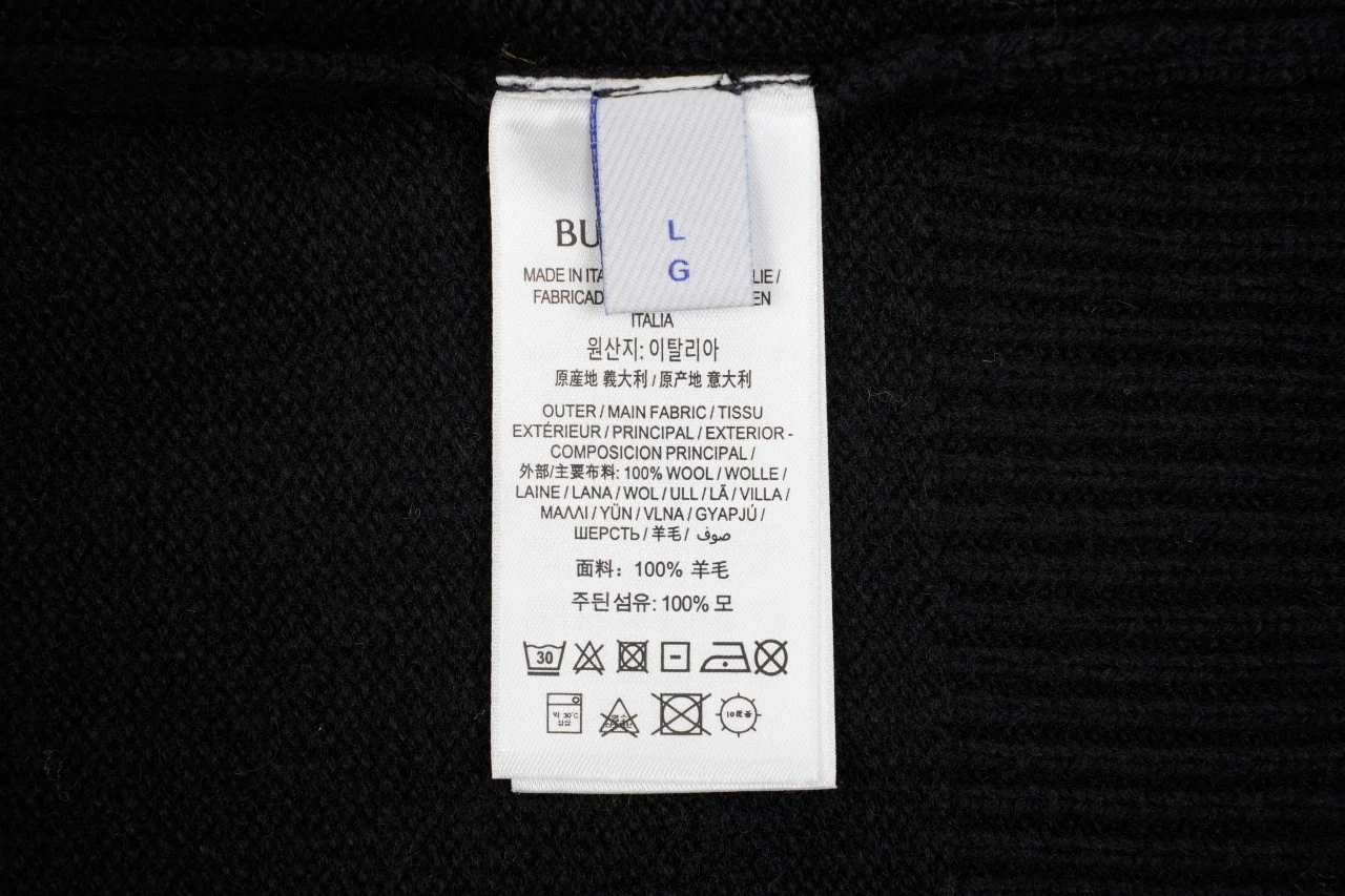 Burberry Black Check Ribbed Crewneck Sweater product photo from LabelPicks