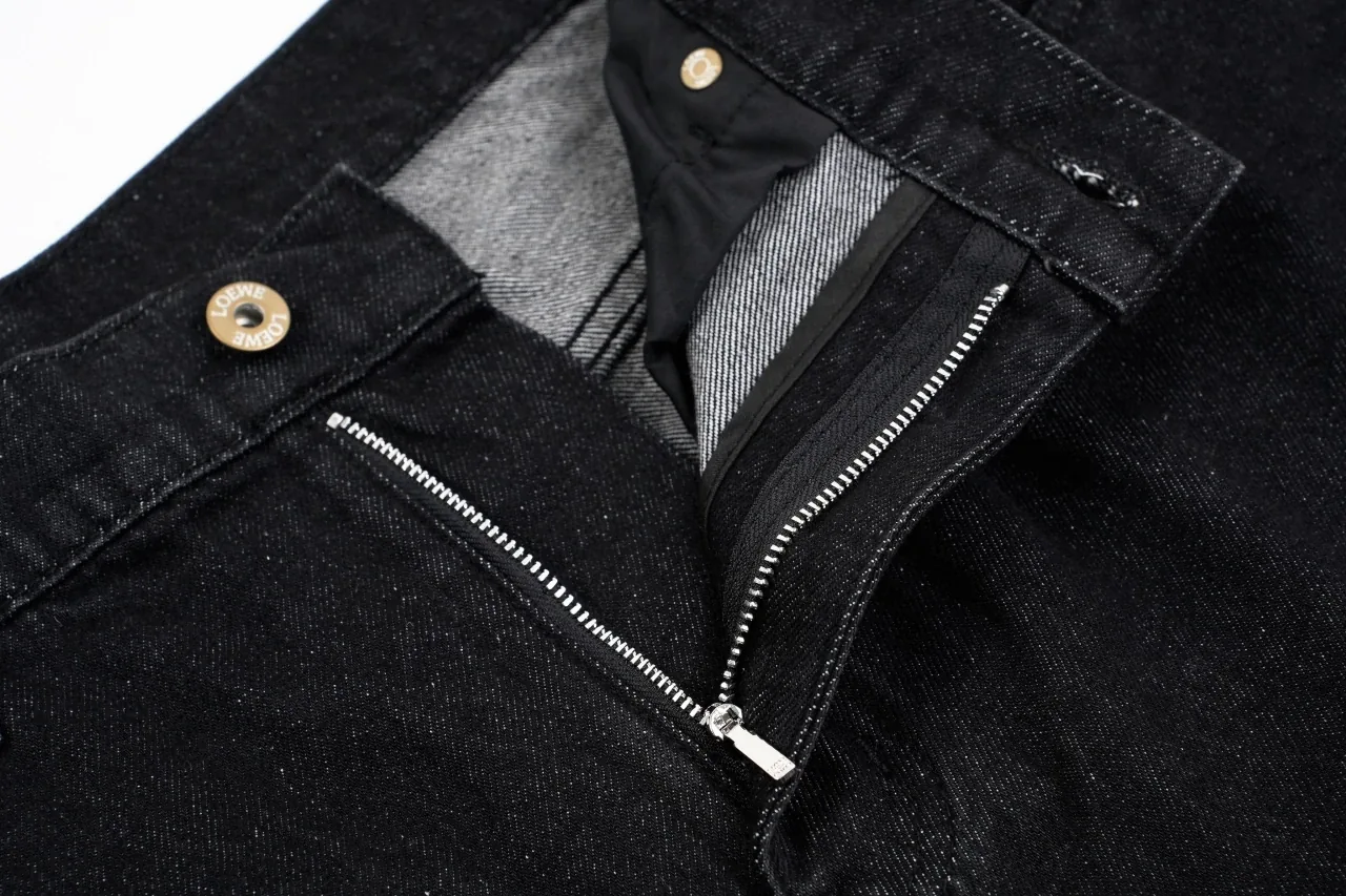 LOEWE Black Denim Jeans with Knee Anagram Detail product photo from LabelPicks