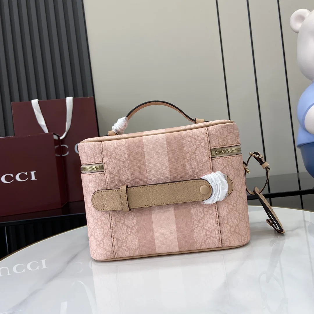 Gucci Pink Ophidia Canvas and Leather Top Handle Bag product photo from LabelPicks