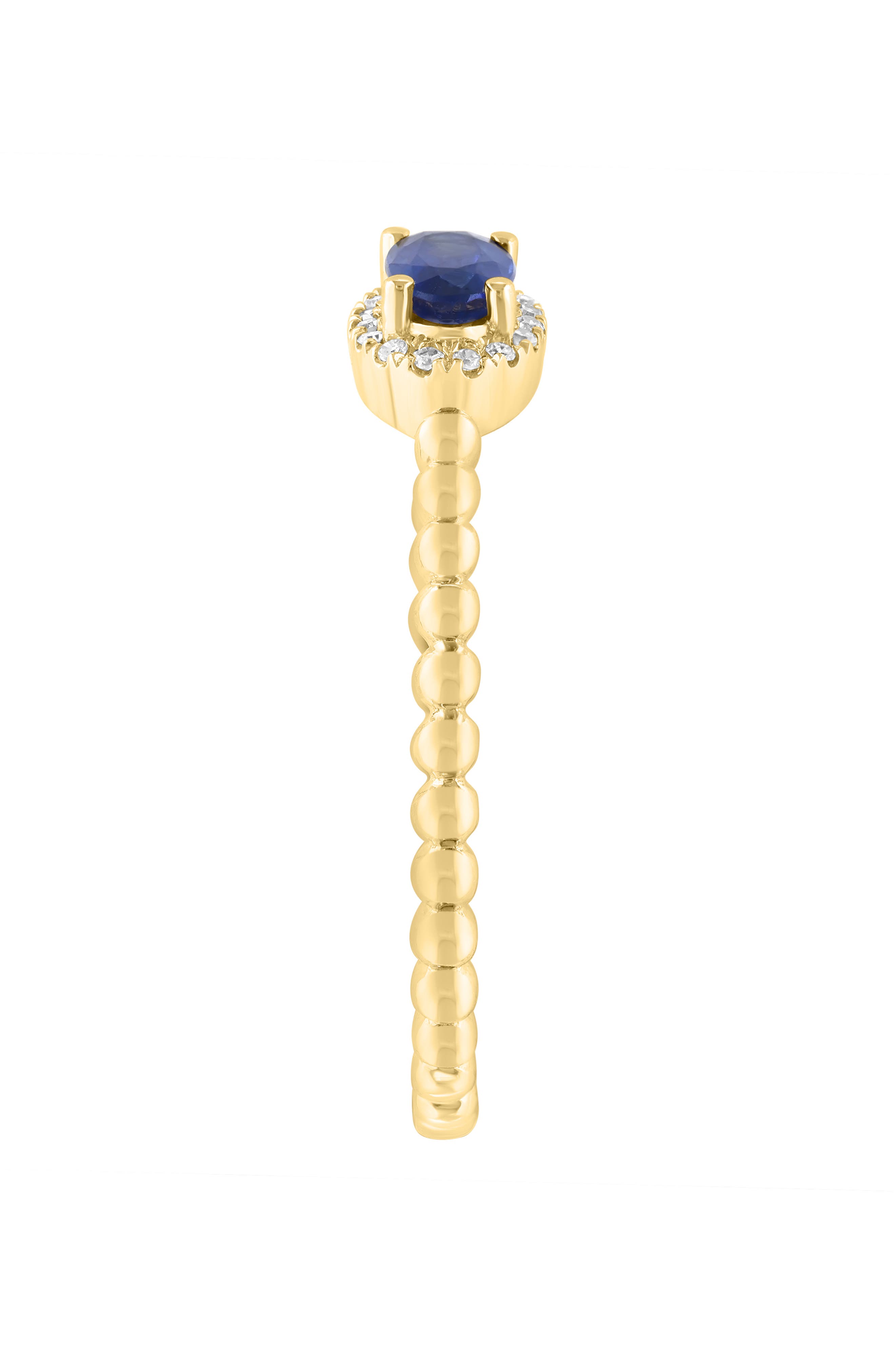 EFFY Oval Sapphire & Diamond Halo Ring
