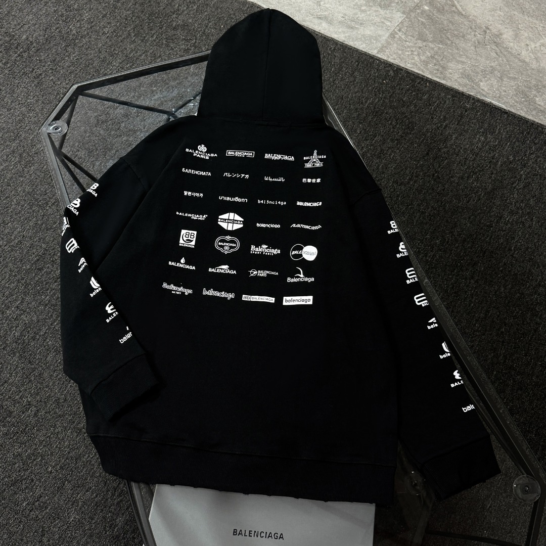 Multi-icon Print Long Sleeve Hoodies