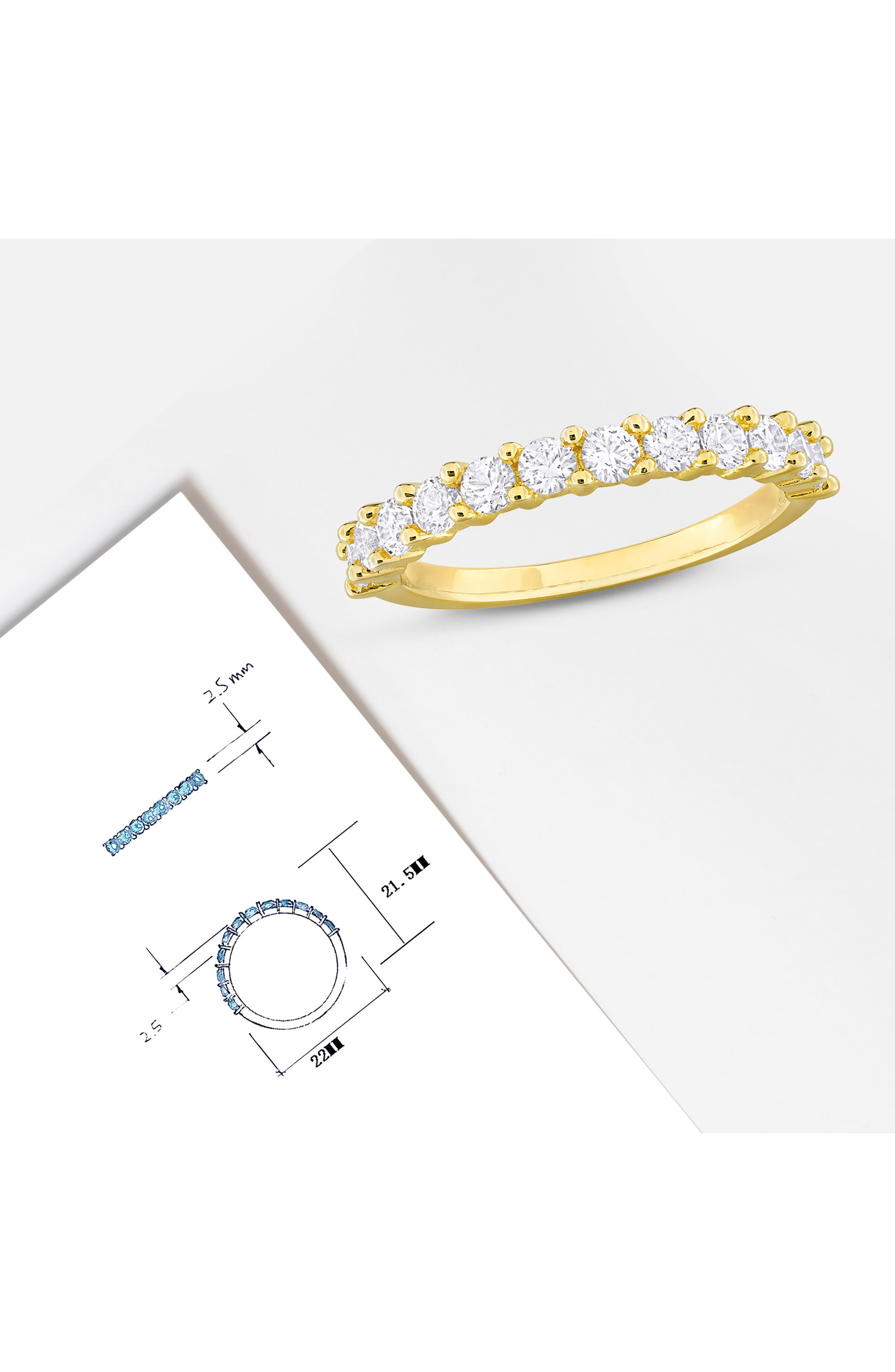 DELMAR Created White Sapphire Band Ring