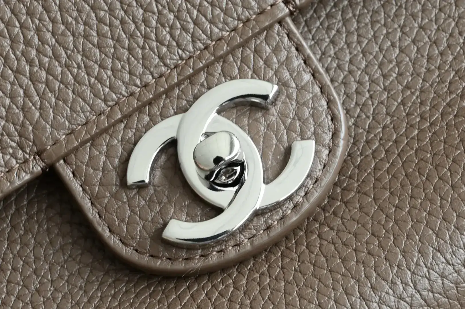 Chanel Brown Grained Leather Shoulder Bag product photo from LabelPicks
