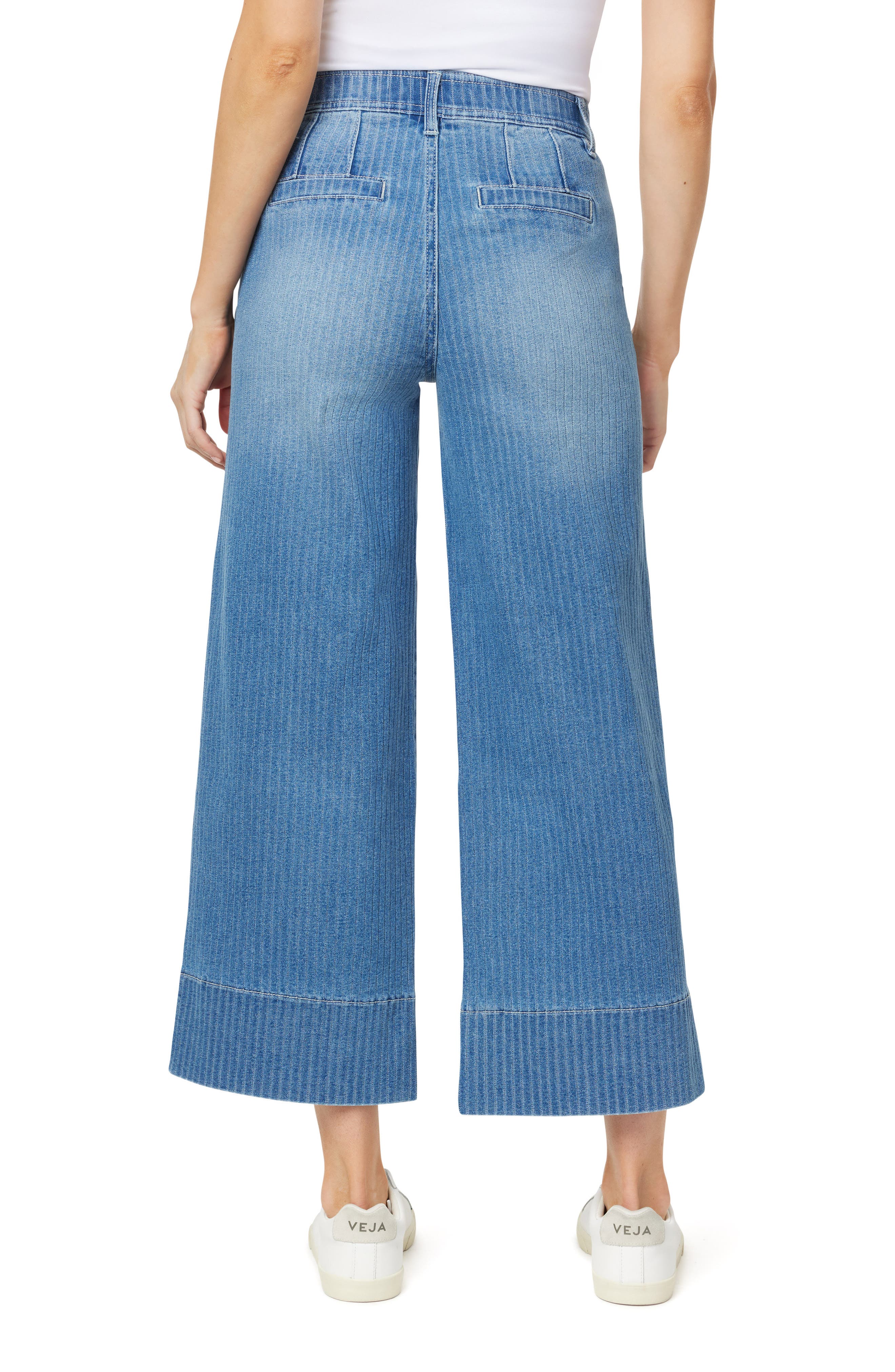 CURVE APPEAL High Rise Comfort Waist Wide Leg Crop Jeans