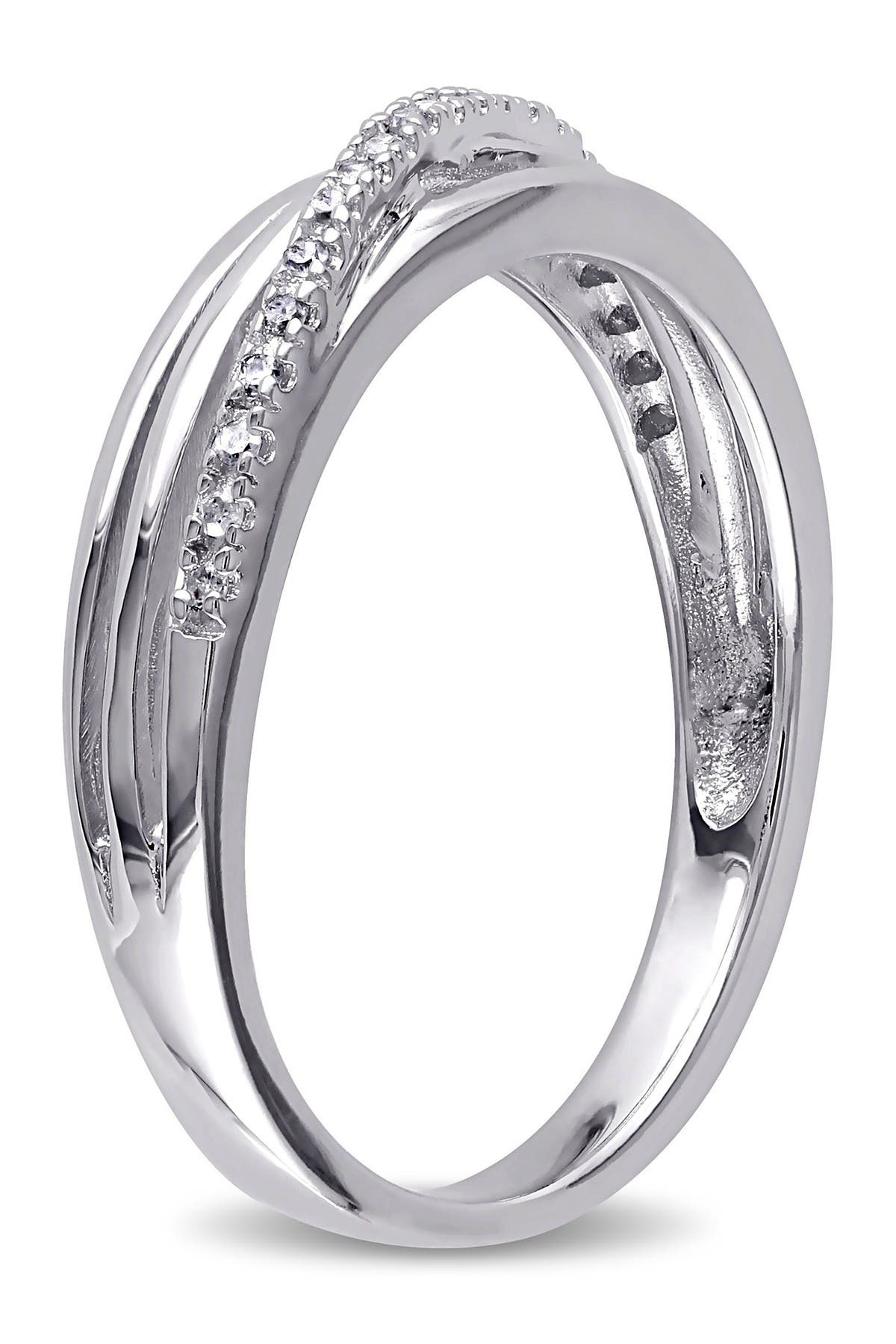 DELMAR Sterling Silver Wrapped Diamond Row Ring - 0.06 ctw