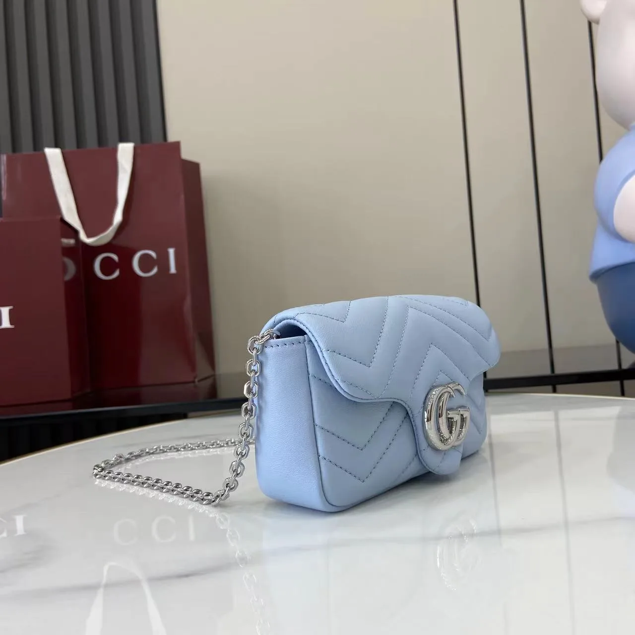 Gucci Marmont Blue GG Supreme Canvas Crossbody Bag product photo from LabelPicks