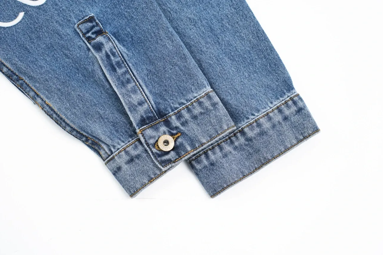 LOEWE Blue Denim Jacket with Embroidered Anagram Sleeve Detail product photo from LabelPicks