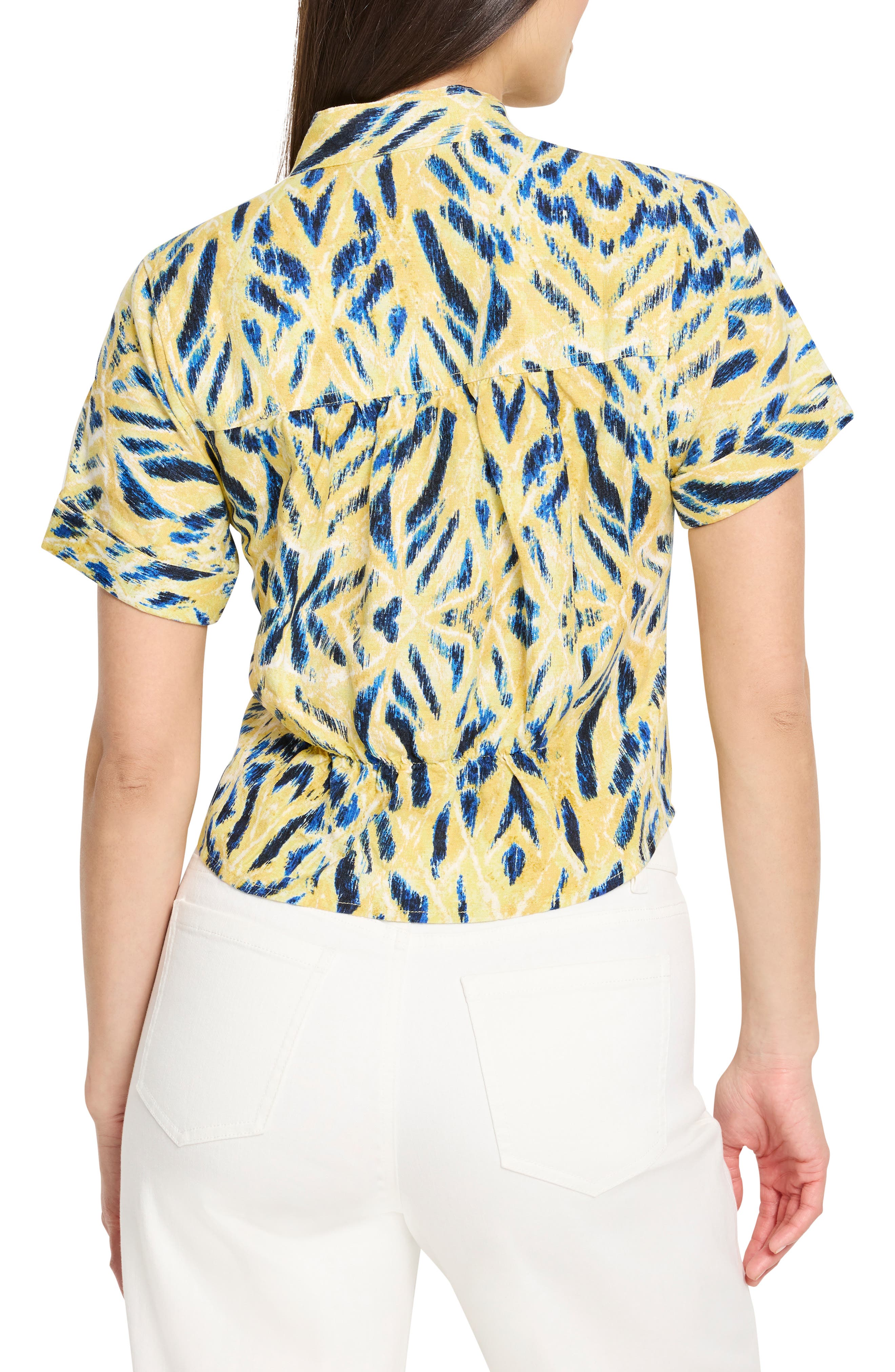 NIC+ZOE Sunny Skies Half Button Linen Blend Shirt