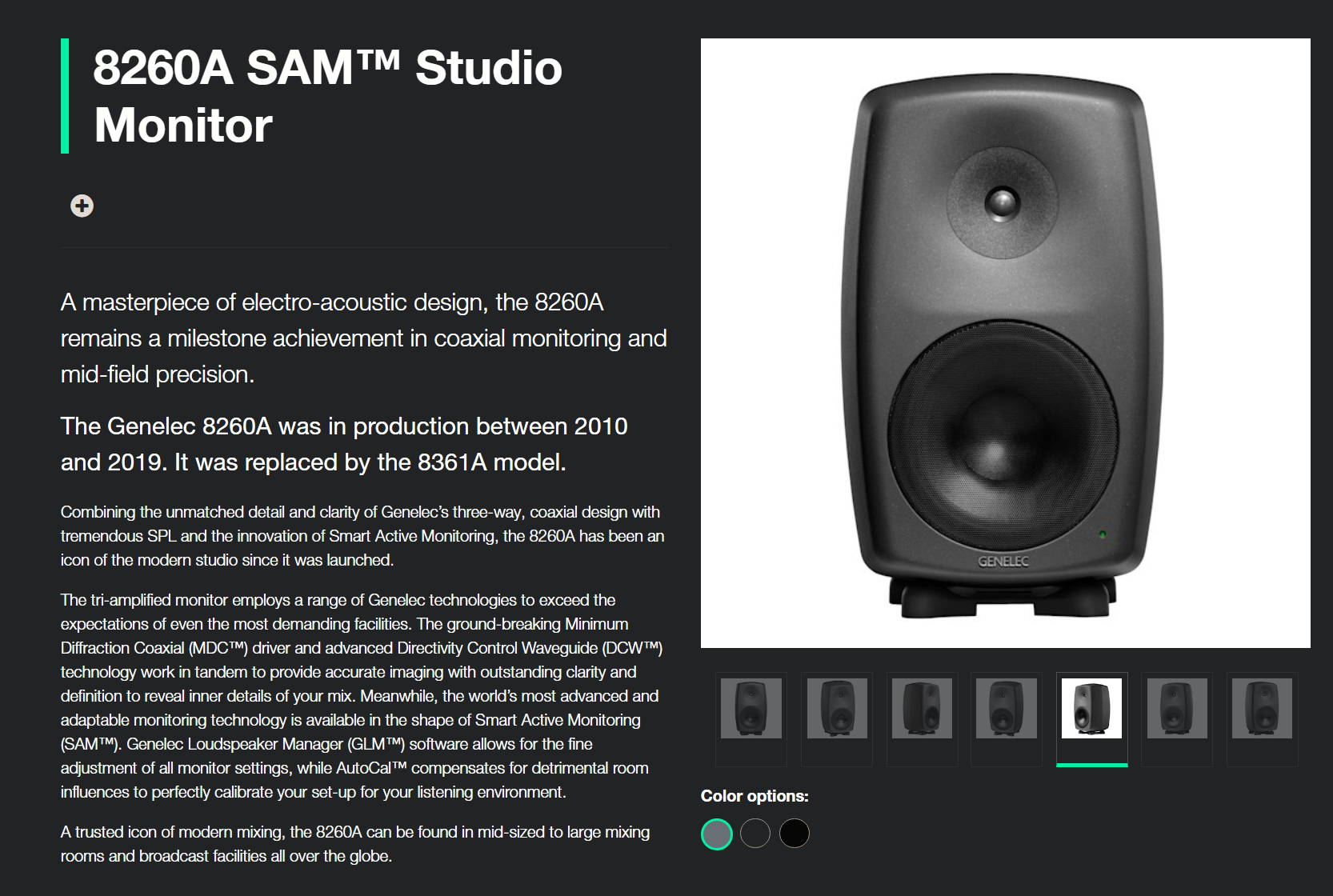 Genelec 8260A 3-Ways SAM™ Studio Monitor Speaker Liked New (Pair - GreshamTech