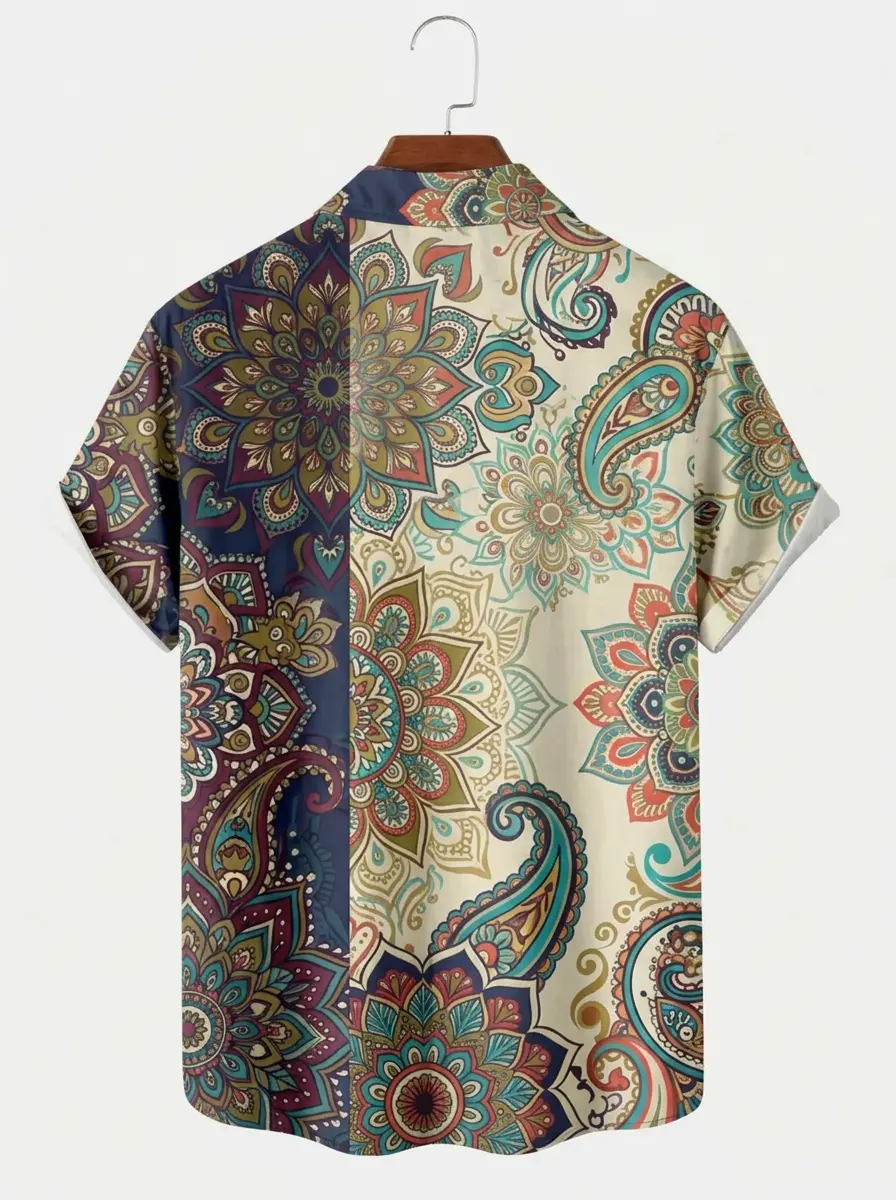 Men's printed shirts Mandala Paisley Pattern Aloha Shirt