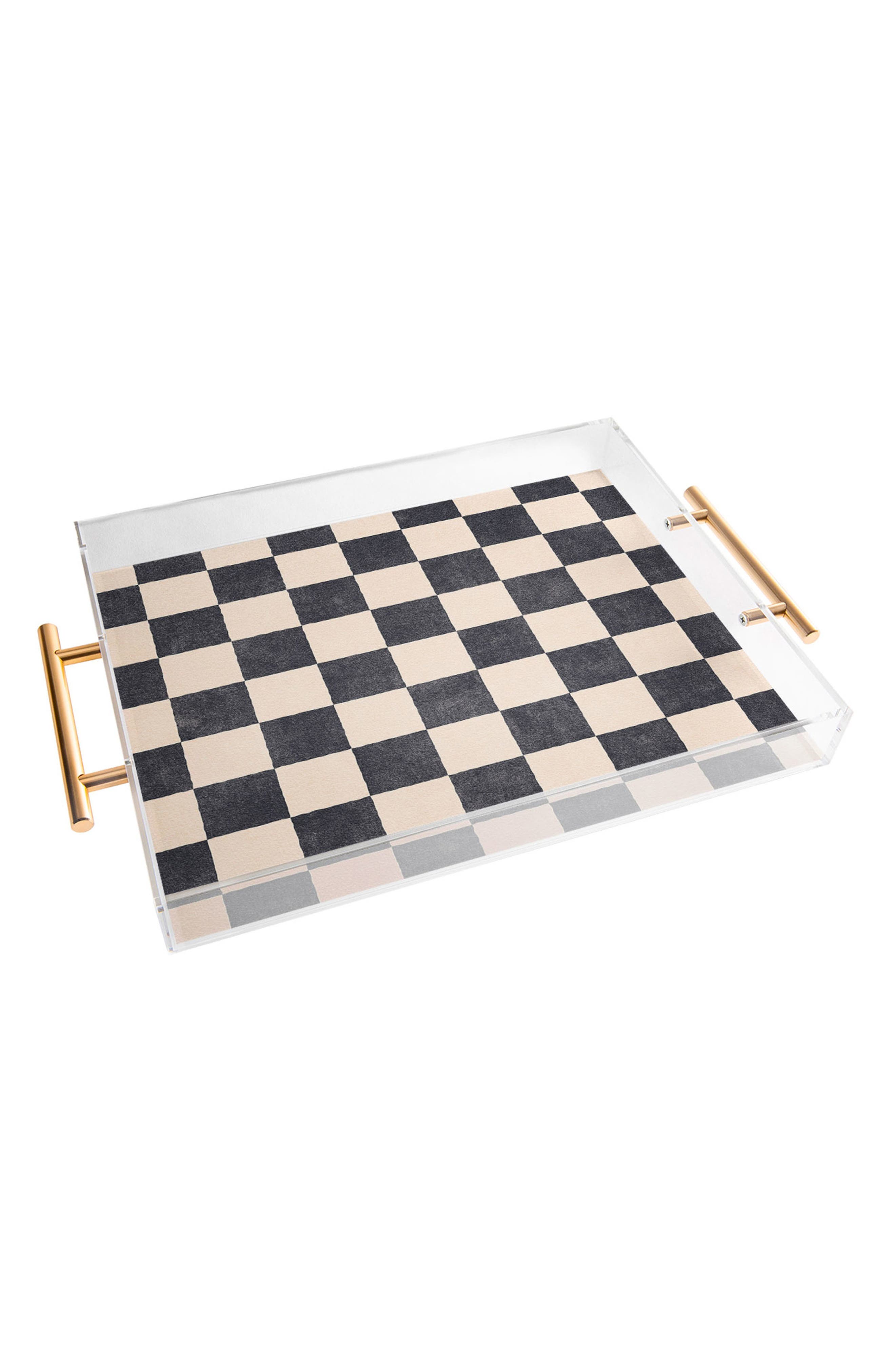 Deny Designs Checker Print Acrylic Tray