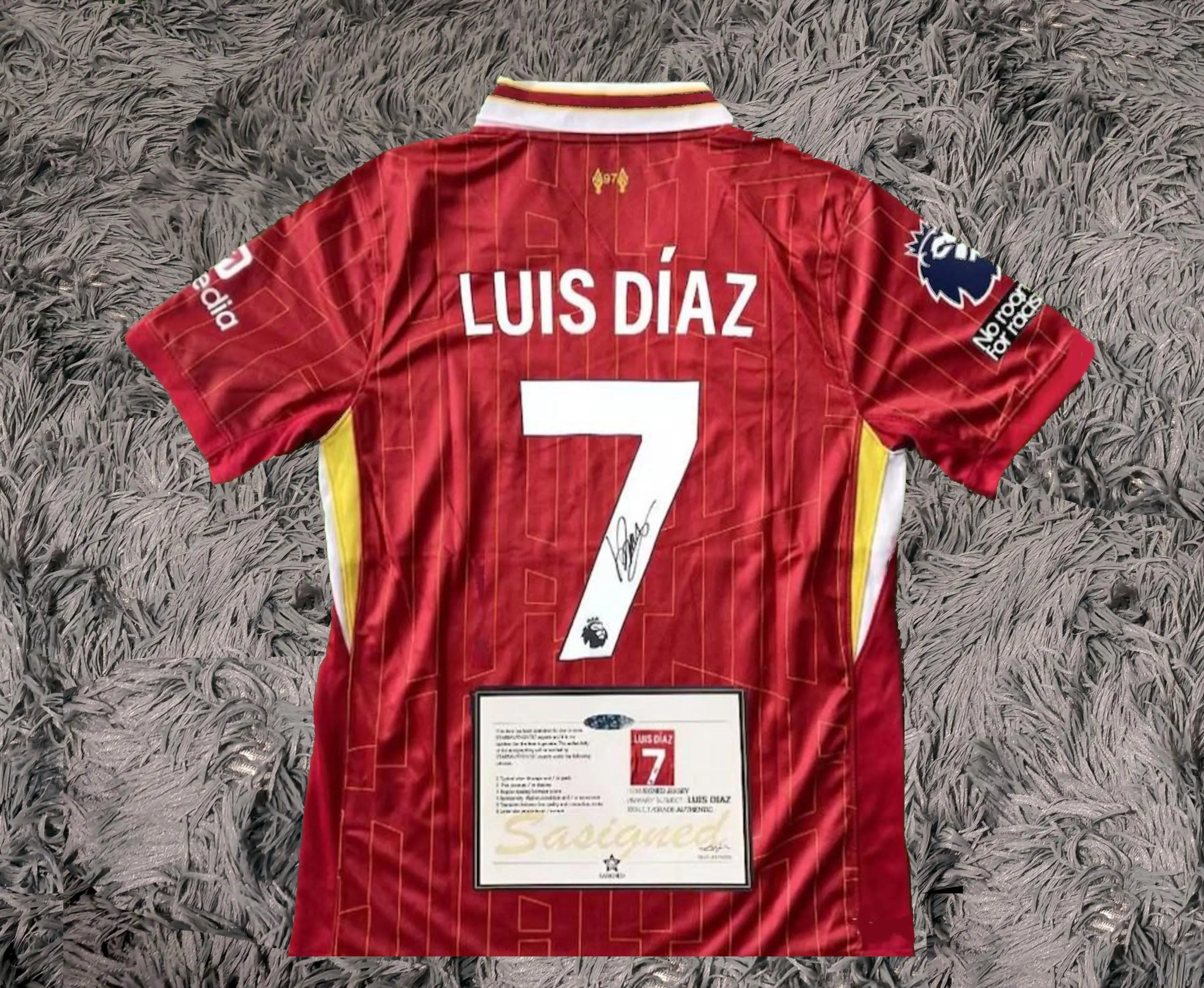 Luis Diaz SIGNED D铆az Liverpool Final 24/25 Home Jersey/Shirt - COA - 2025