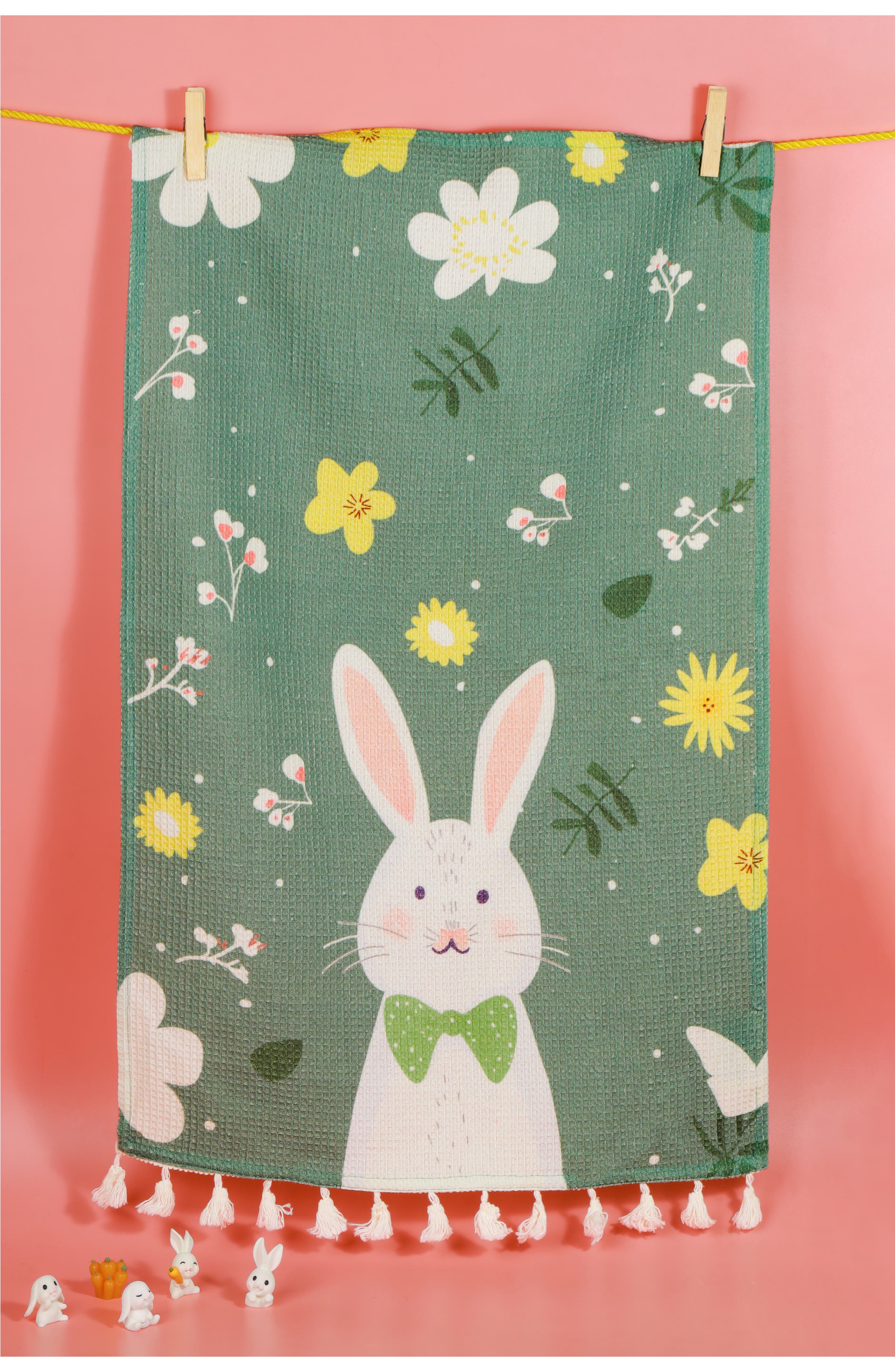 Tiramisu Spring Garden Bunny Set of 3 Cotton Kitchen Towels