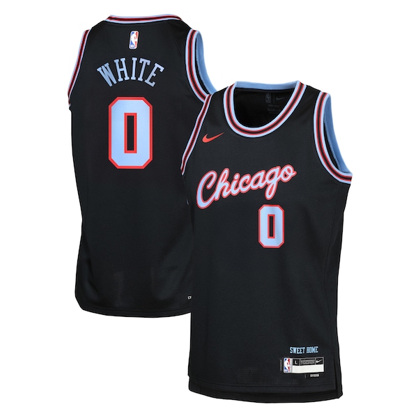 Coby White Chicago Bulls Nike Youth 2025/26 City Edition Swingman Jersey - Black