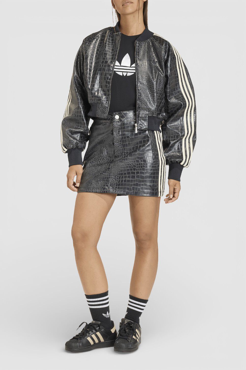 ADIDAS ORIGINALS ז'קט בומבר דמוי עור