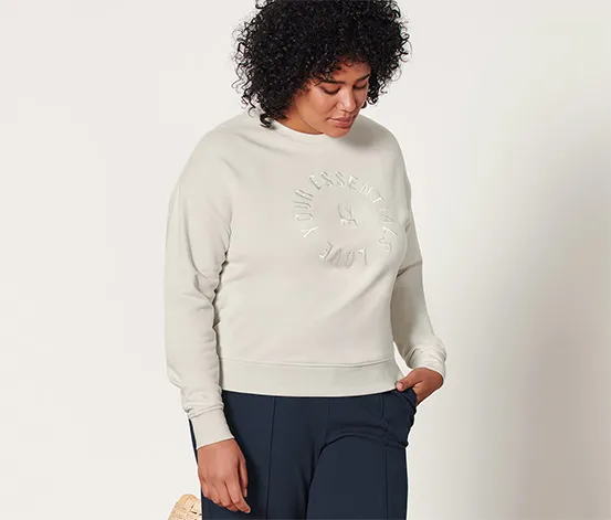 Sweatshirt, cremefarben