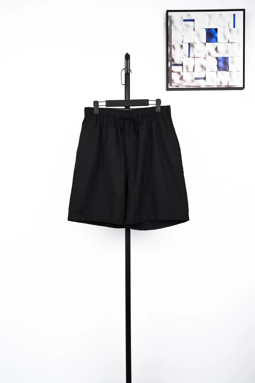 LOEWE Black Drawstring Shorts with Cutout Embroidered Back Pocket Anagram product photo from LabelPicks