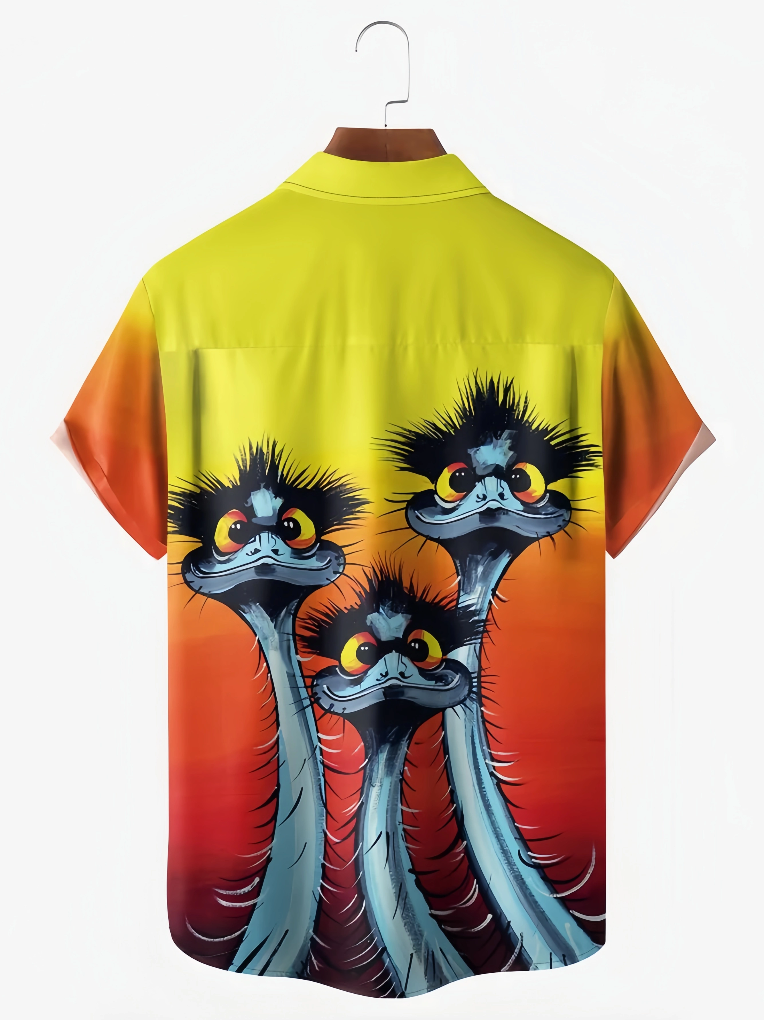 Ostrich Chest Pocket Short Sleeves Casual Shirt