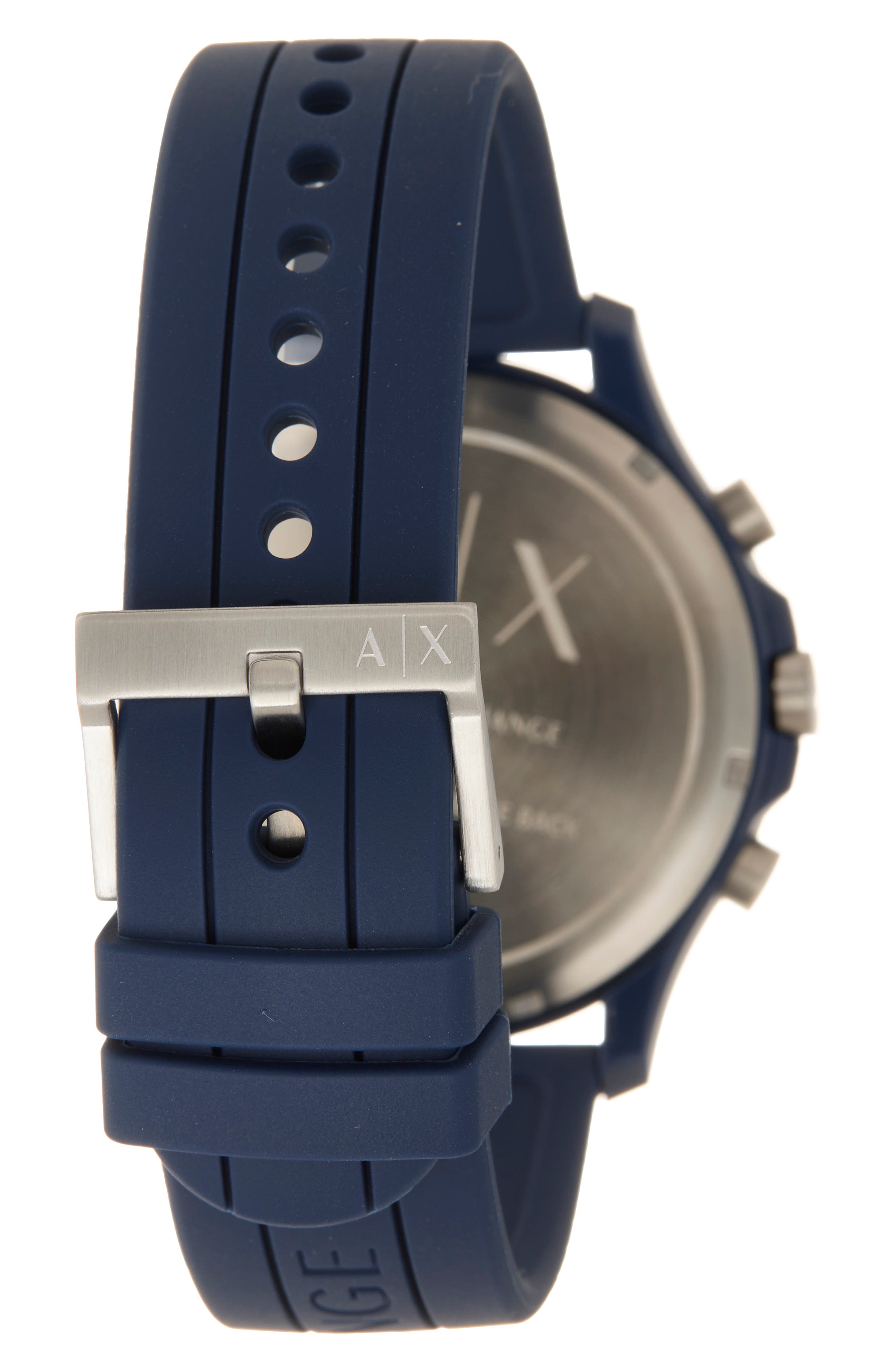 AX Armani Exchange Hampton Chronograph Quartz Silicone Strap Watch, 46mm