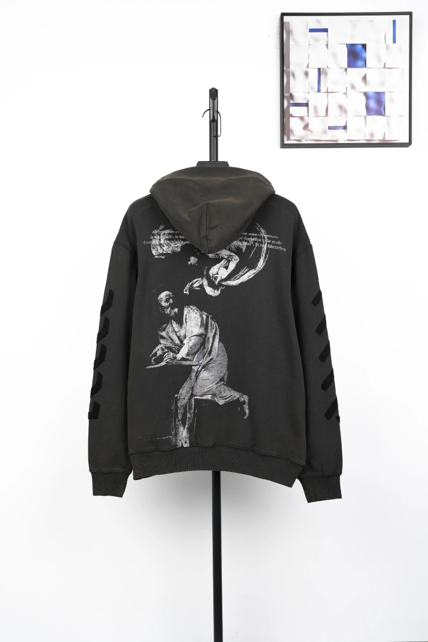 Off-White Black Saint Matthew and Angel Graphic Hoodie product photo from LabelPicks