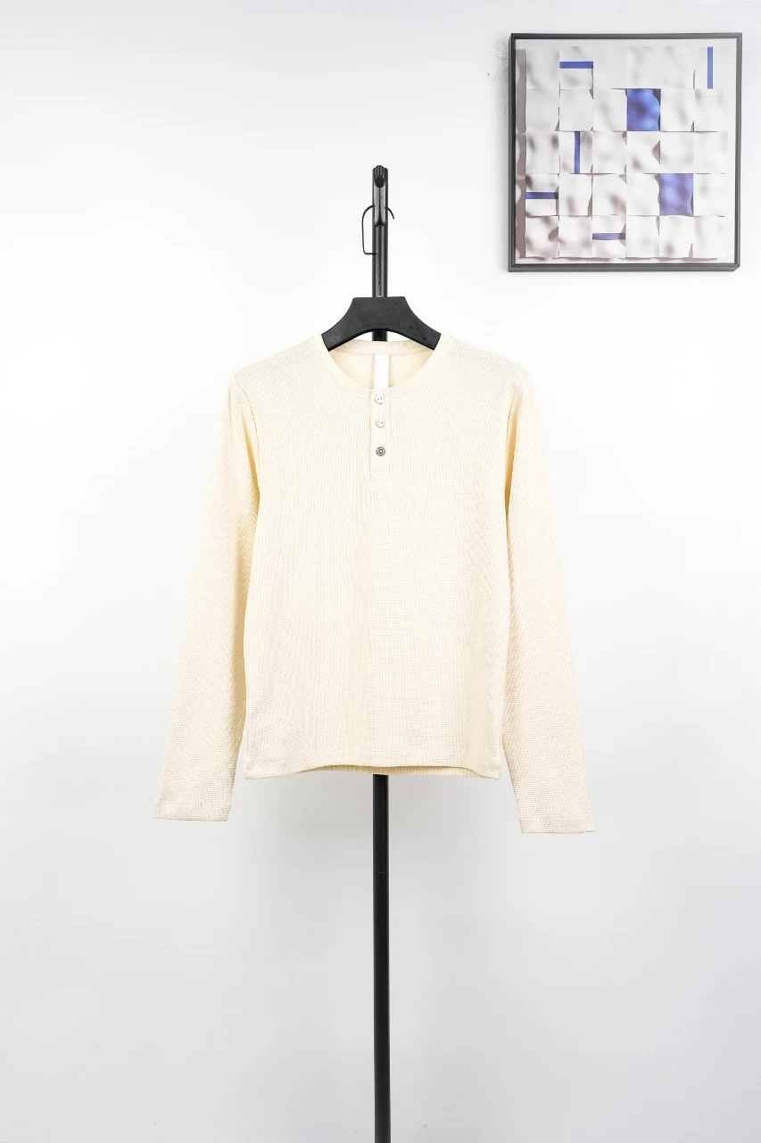 Chrome Hearts Cream Embroidered Silver Button Waffle Henley Long Sleeve product photo from LabelPicks