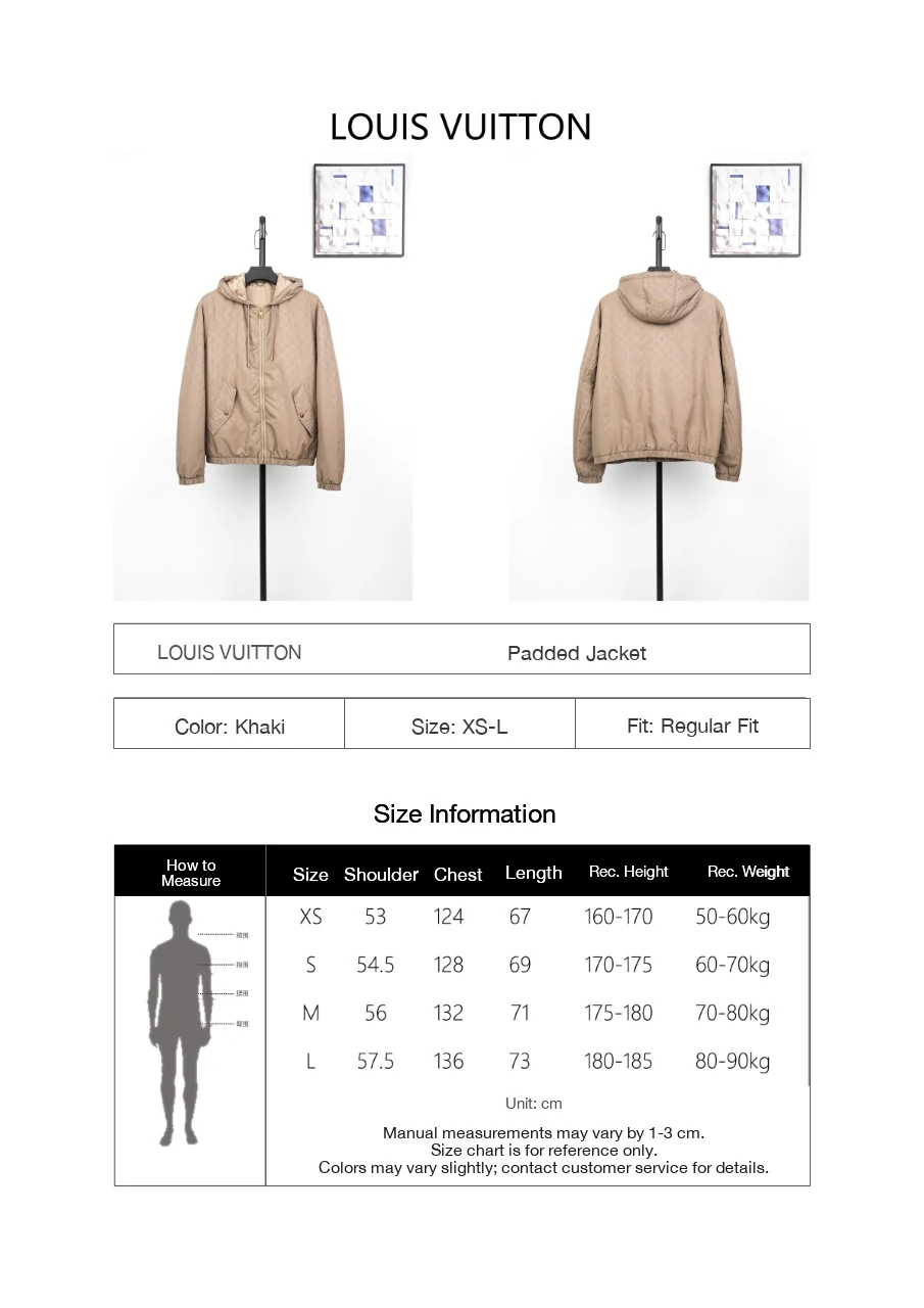 Louis Vuitton Khaki Embossed Hooded Padded Jacket product photo from LabelPicks
