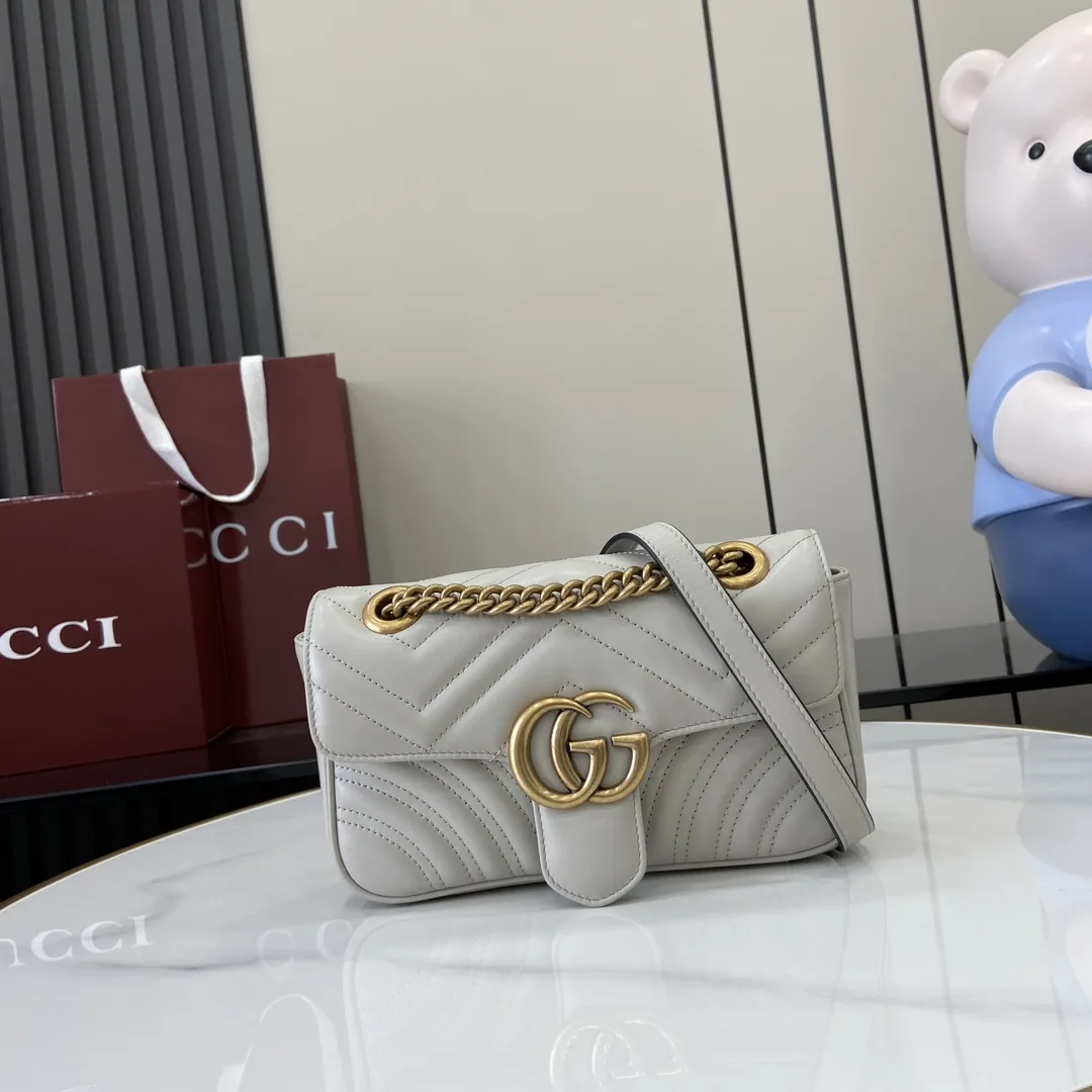Gucci Marmont Grey GG Supreme Canvas Crossbody Bag product photo from LabelPicks