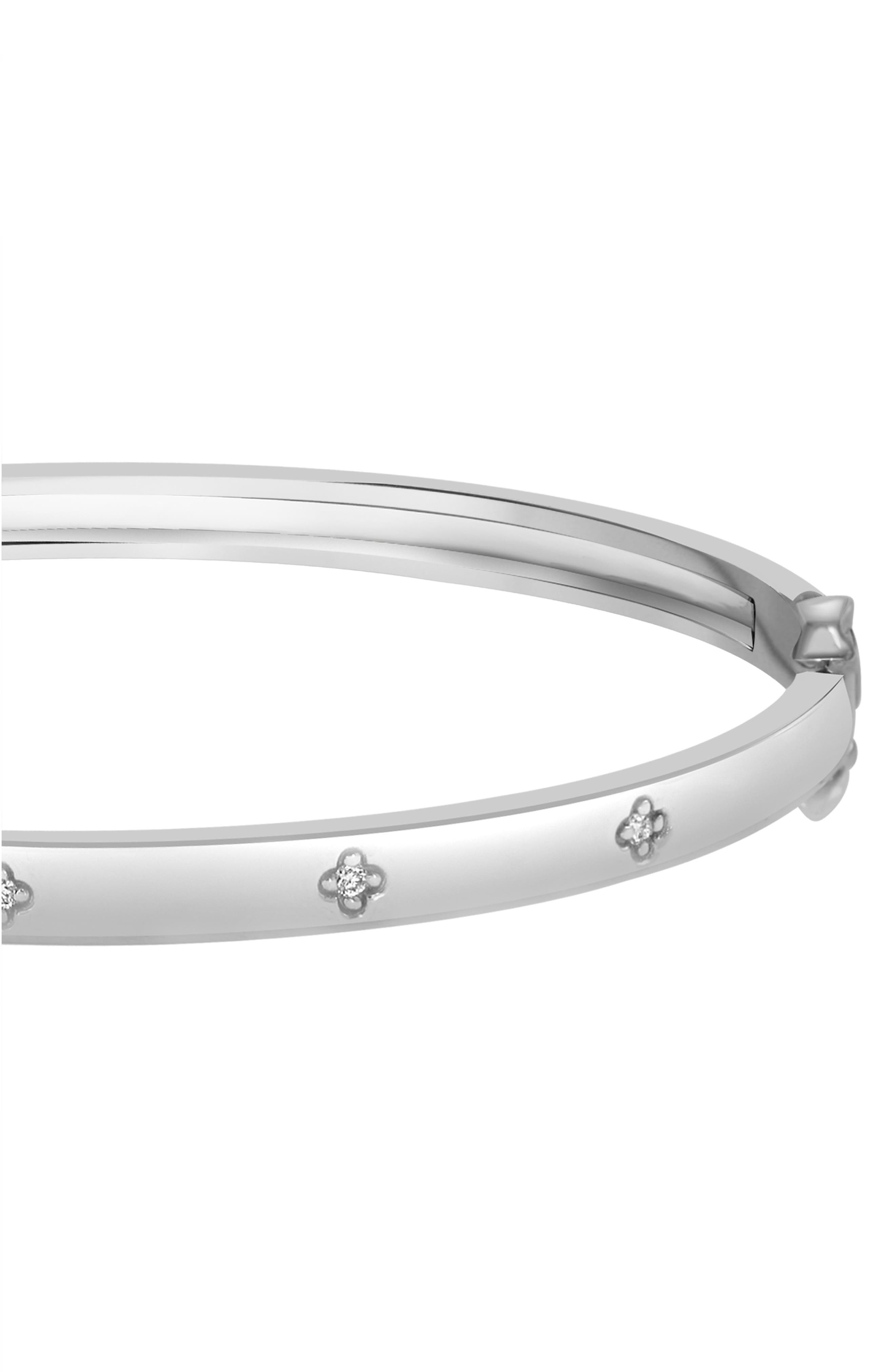EFFY Sterling Silver Diamond Hinged Bangle Bracelet