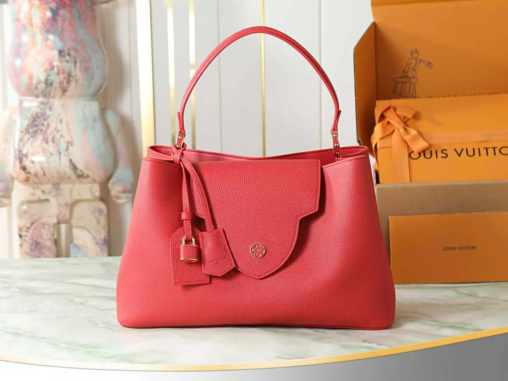 Louis Vuitton Red Capucines Calfskin Top Handle Bag product photo from LabelPicks