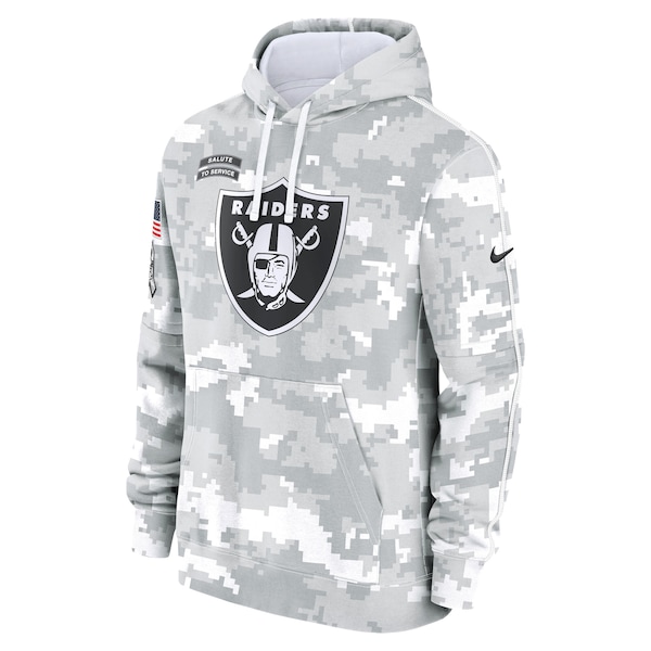 Las Vegas Raiders Nike 2024 Salute to Service Club Fleece Pullover Hoodie - Arctic Camo
