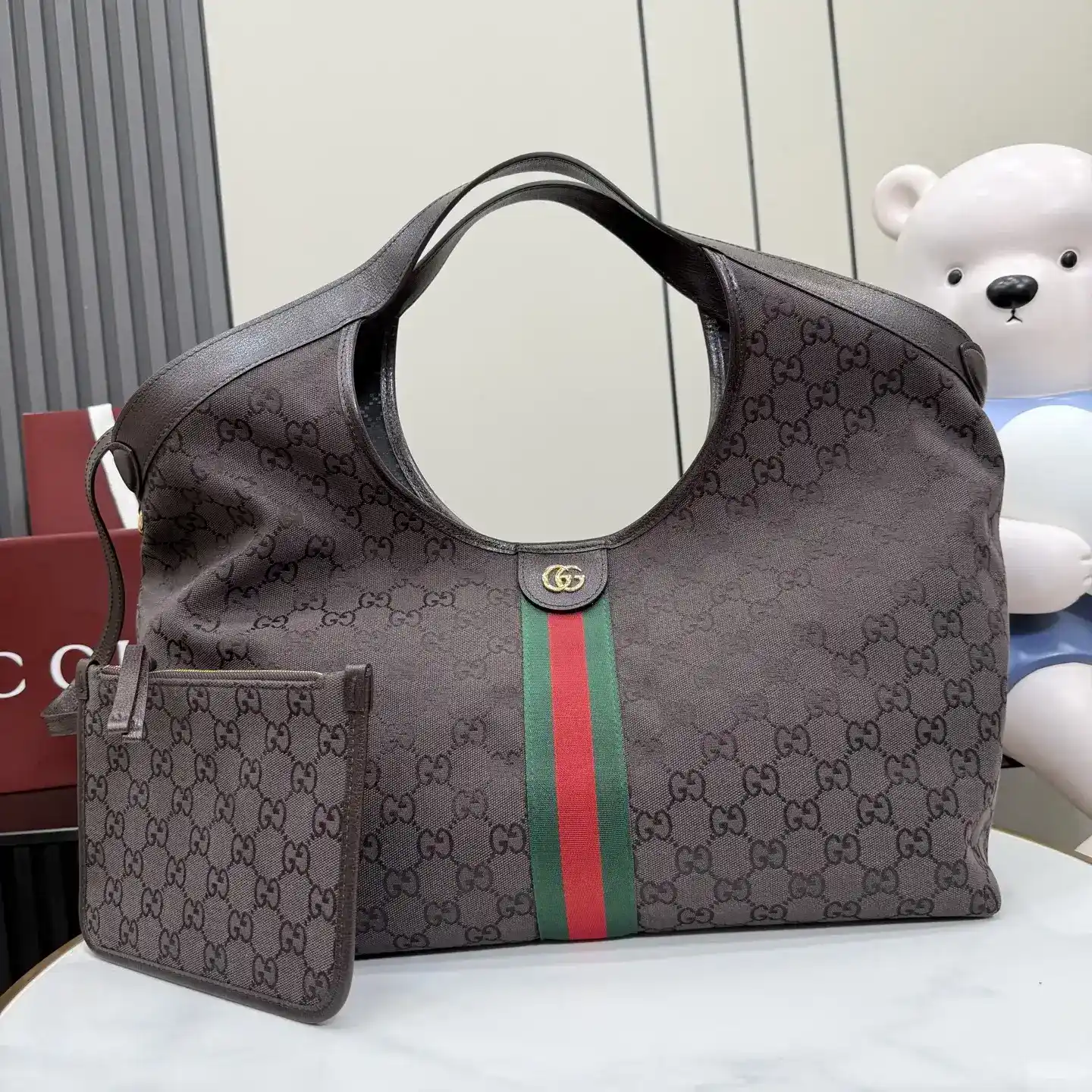 Gucci Brown GG Supreme Canvas Tote Bag product photo from LabelPicks
