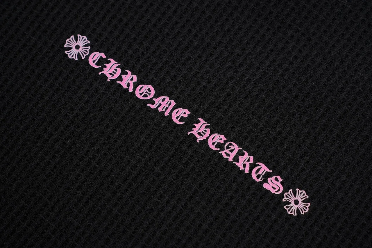 Chrome Hearts Black Pink Sanskrit Waffle Long Sleeve T-Shirt product photo from LabelPicks