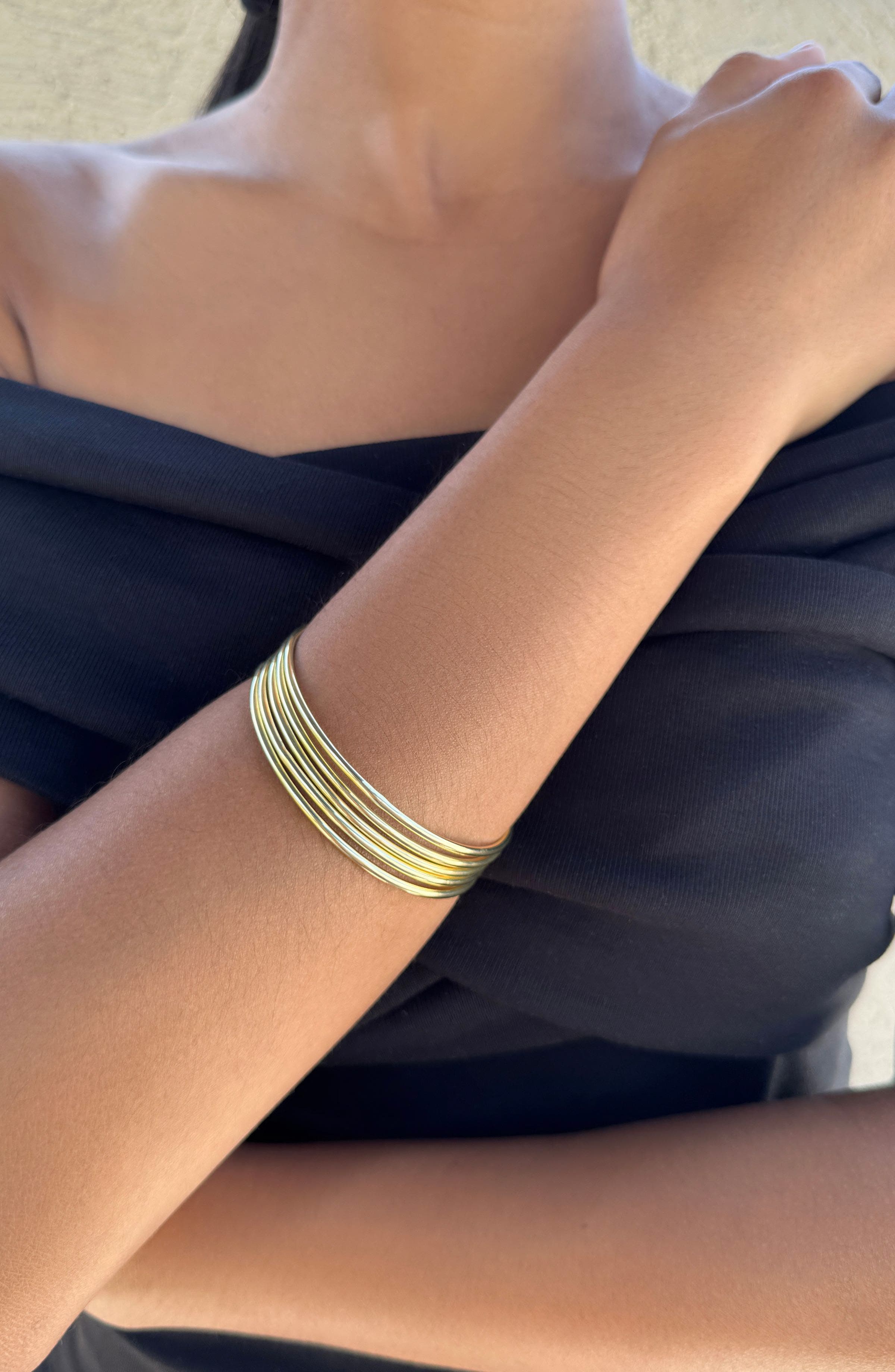 Adornia Set of 5 Tube Bangle Bracelets