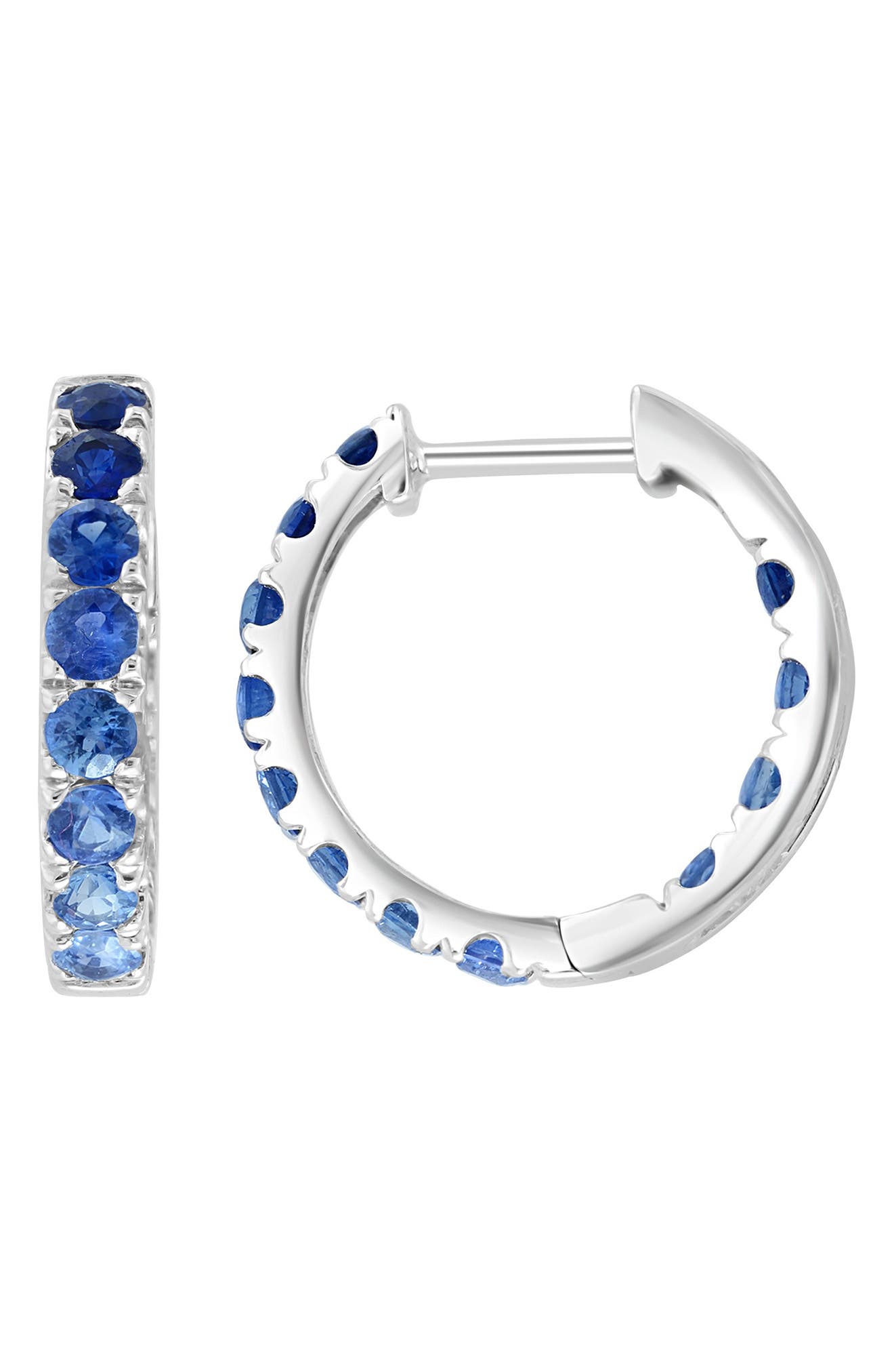 EFFY 14K Gold Natural Sapphire Hoop Earrings