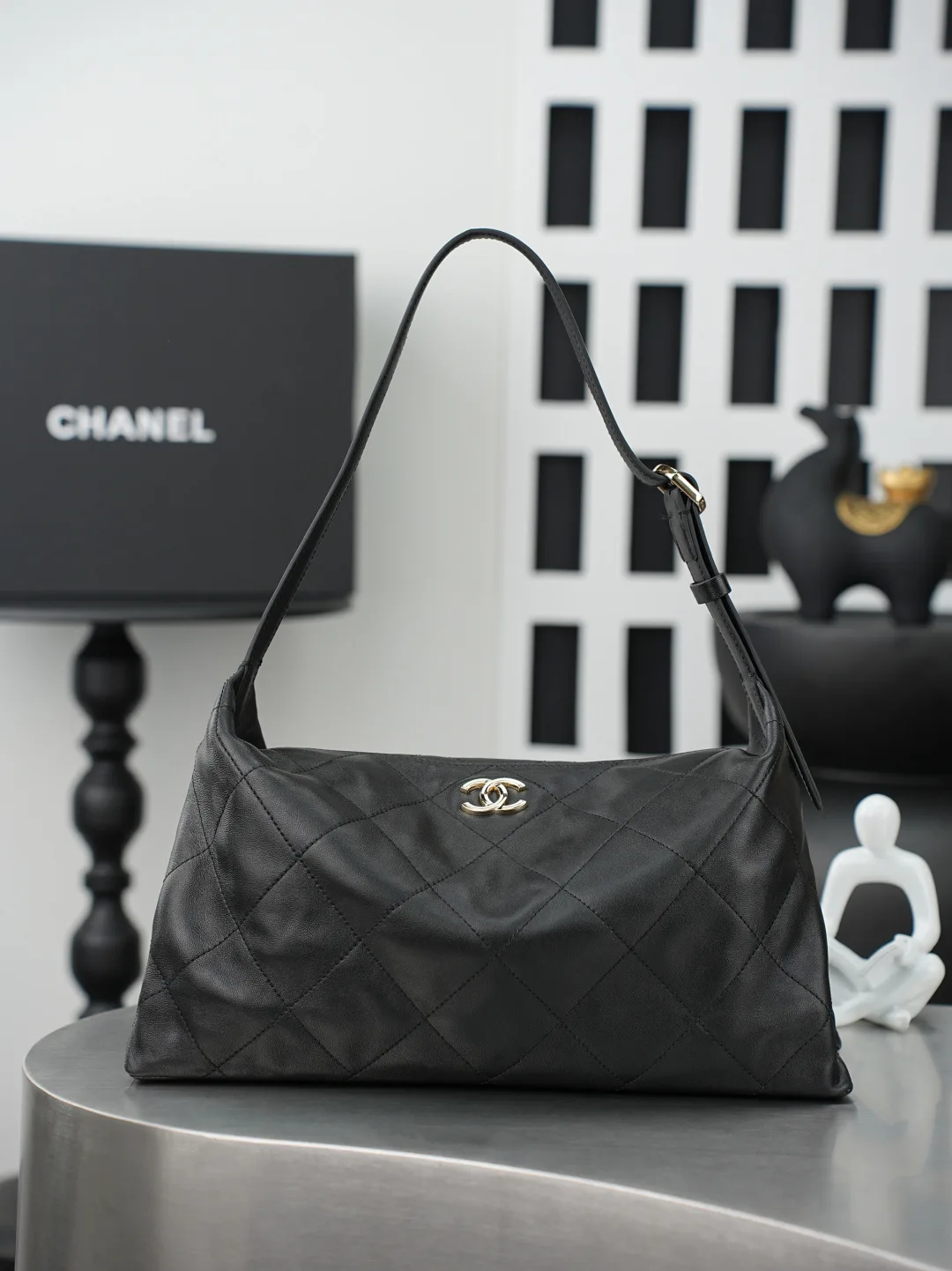Chanel Black Gabrielle Quilted Leather Hobo Bag product photo from LabelPicks