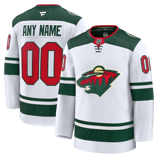 Minnesota Wild  Away Premium Custom Jersey - White/Green