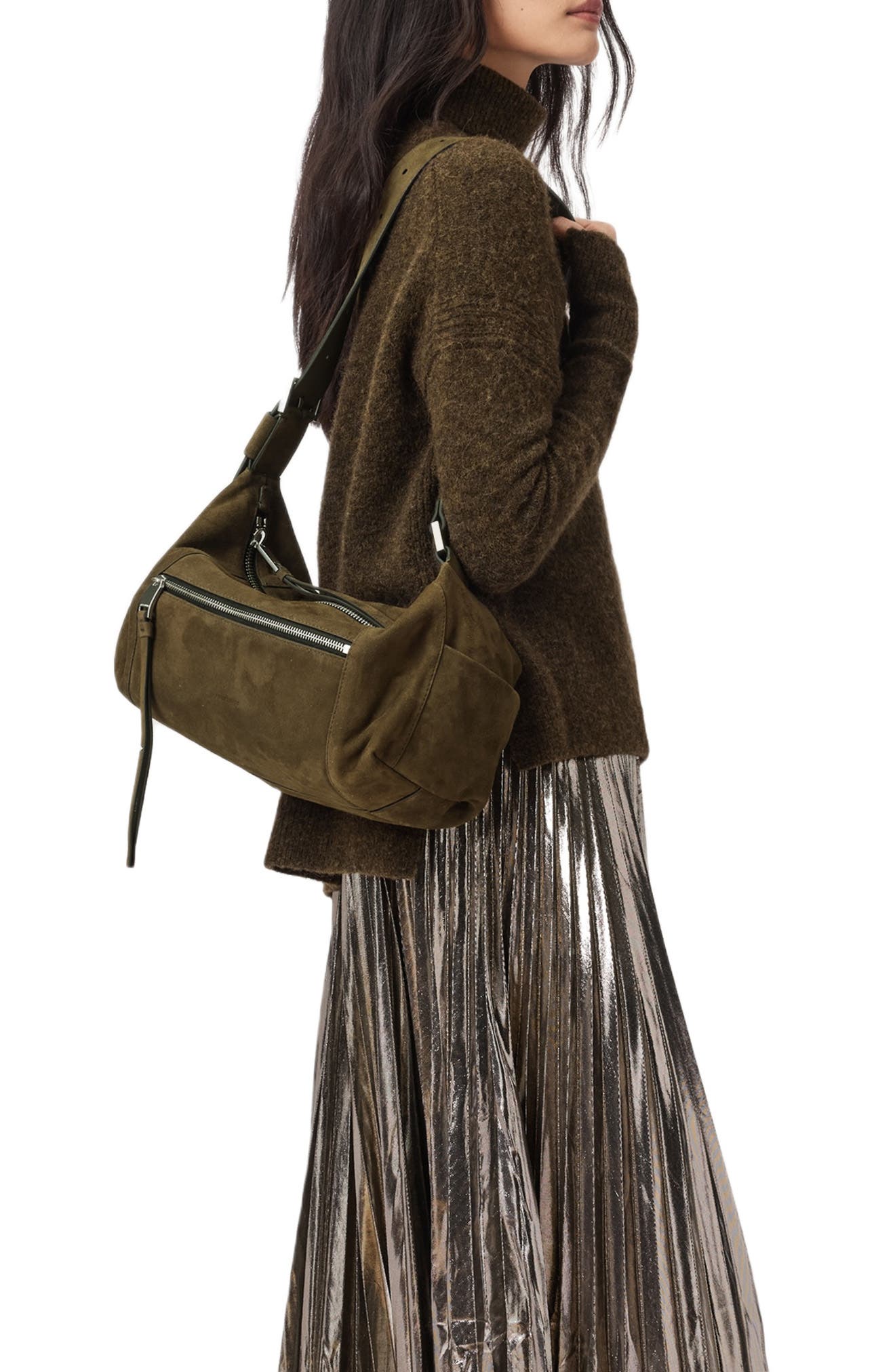 AllSaints Vega Suede Shoulder Bag
