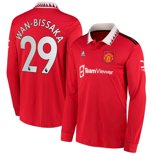 Aaron Wan-Bissaka Manchester United adidas 2022/23 Home Replica Long Sleeve Jersey - Red