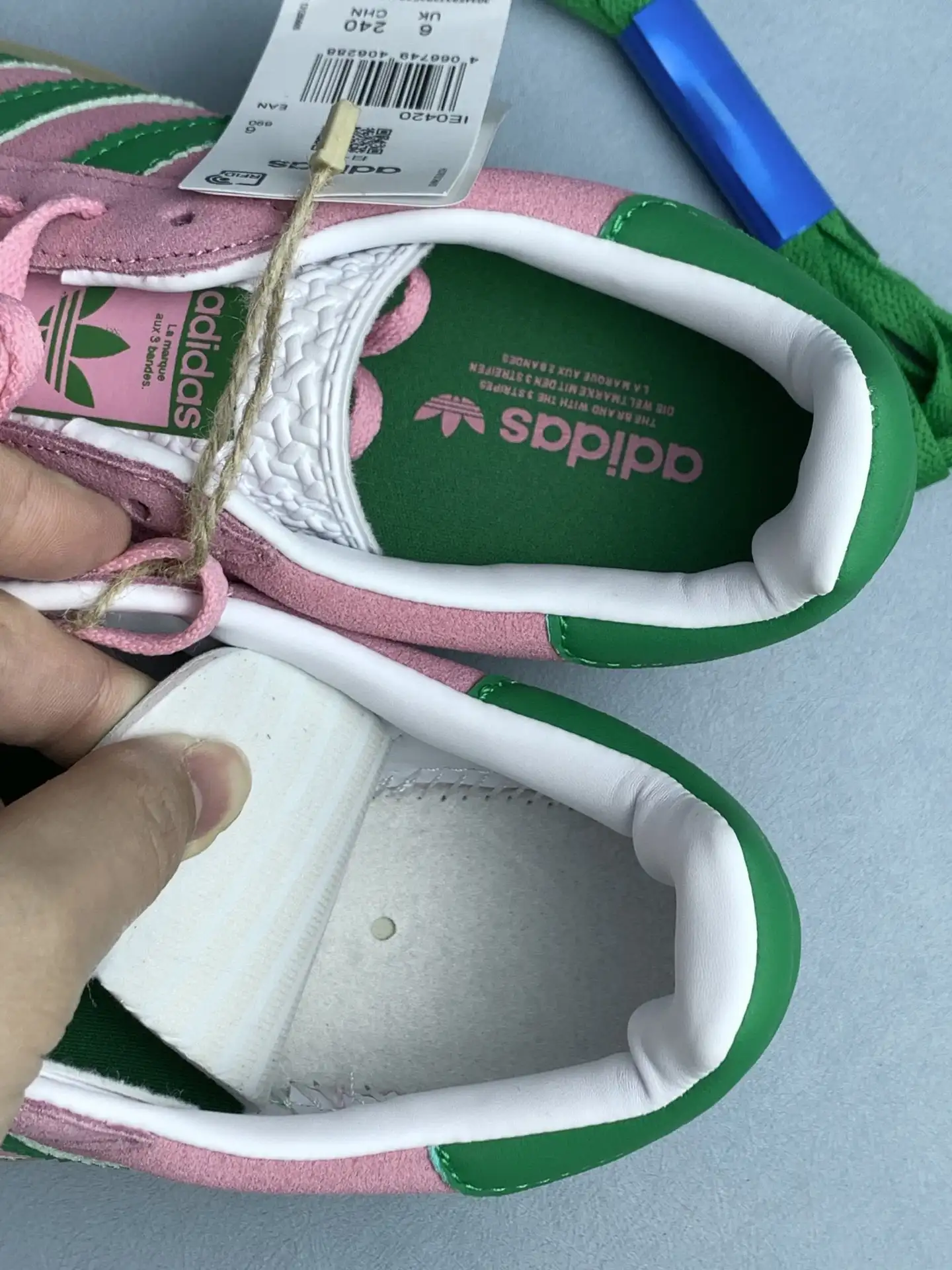 adidas Gazelle Bold True Pink Green Shoes product photo from LabelPicks