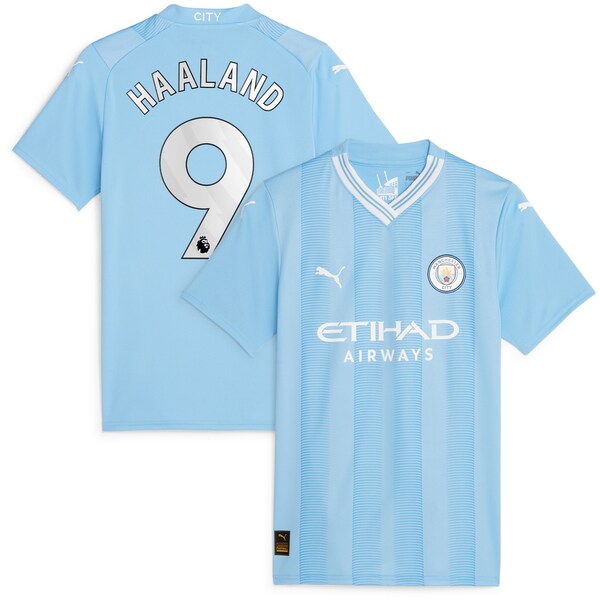 Erling Haaland Manchester City Puma Women's 2023/24 Home Replica Player Jersey - Sky Blue