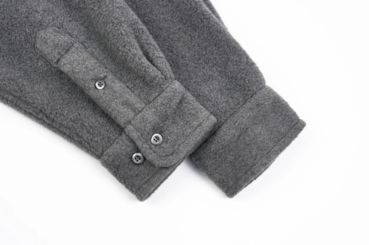 Miu Miu Grey Suede Feel Long Sleeve Shirt Jacket product photo from LabelPicks