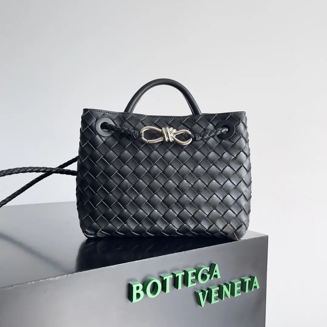 Bottega Veneta Andiamo White Intrecciato Woven Leather Top Handle Bag product photo from LabelPicks