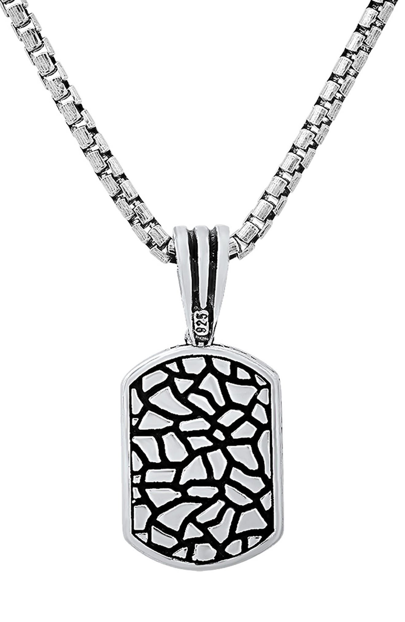 HMY JEWELRY Sterling Silver Dog Tag Necklace