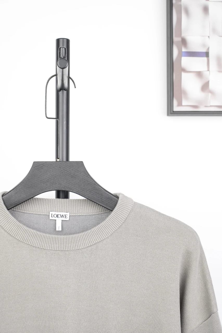 LOEWE Oatmeal Grey Pocket Anagram Crewneck Sweater product photo from LabelPicks