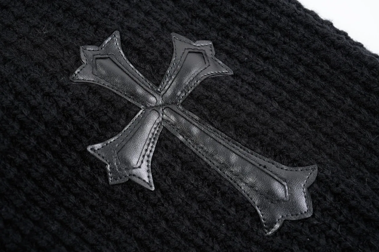 Chrome Hearts Black Waffle Cashmere Blend Cardigan product photo from LabelPicks