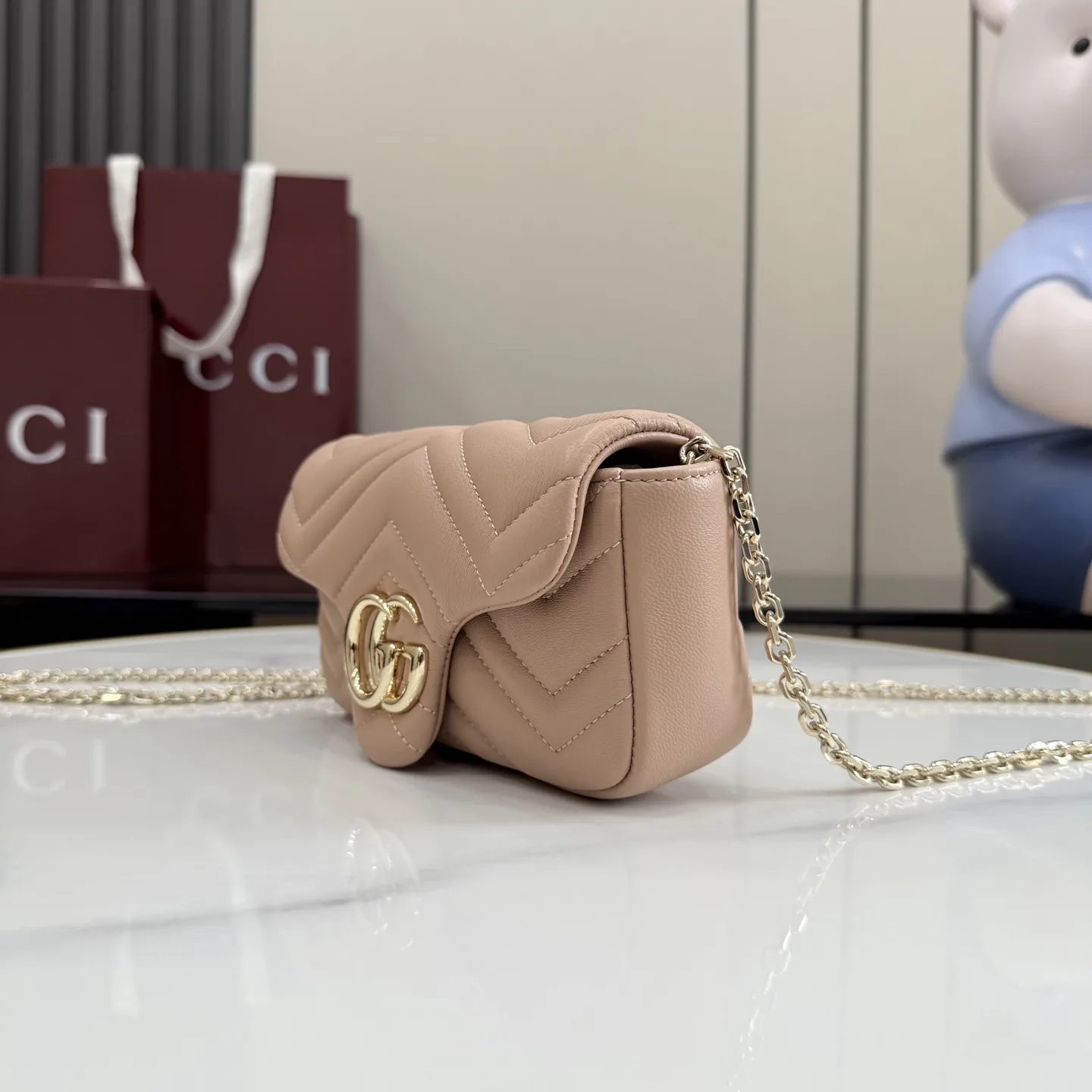 Gucci Pink Marmont GG Supreme Canvas Crossbody Bag product photo from LabelPicks