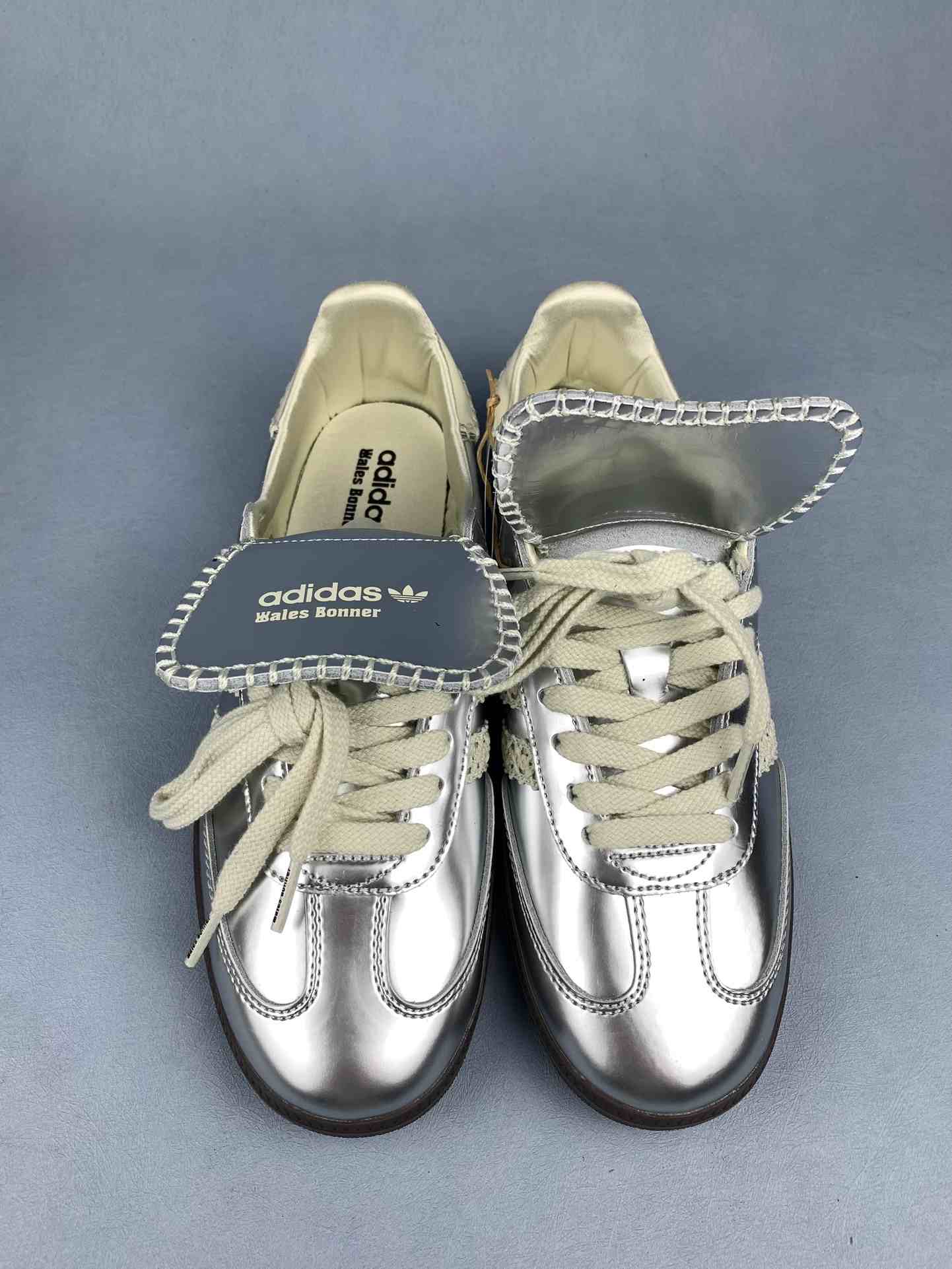 Wales Bonner x adidas Silver Samba Shoes