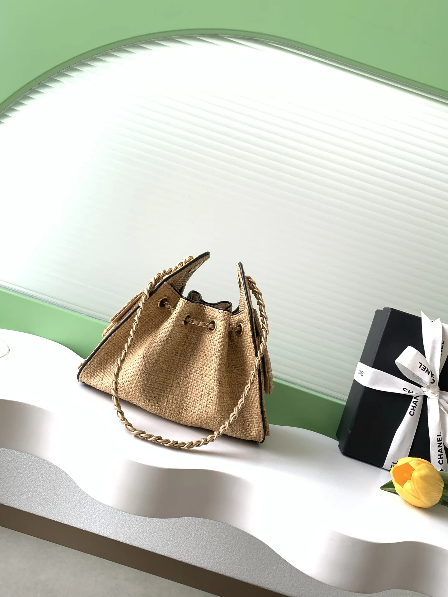 Chanel Straw Woven Bucket Bag product photo from LabelPicks