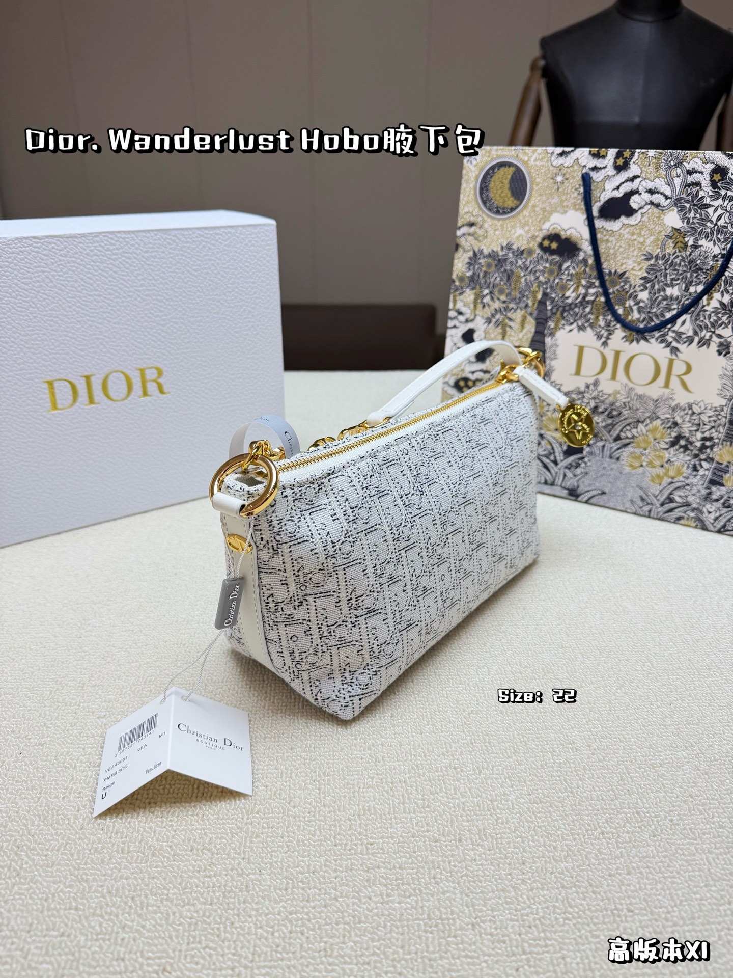 Dior  Denim underarm bag with chain strap