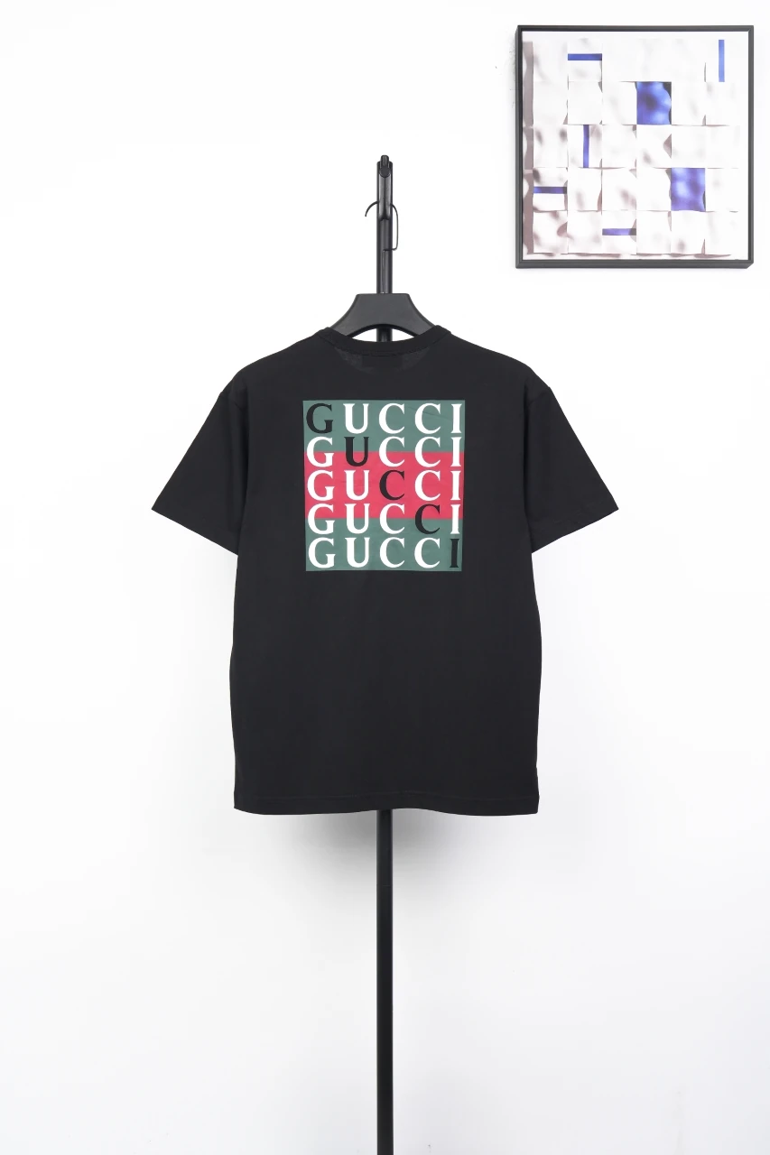 GUCCI Black Red Green GG Print T-Shirt product photo from LabelPicks